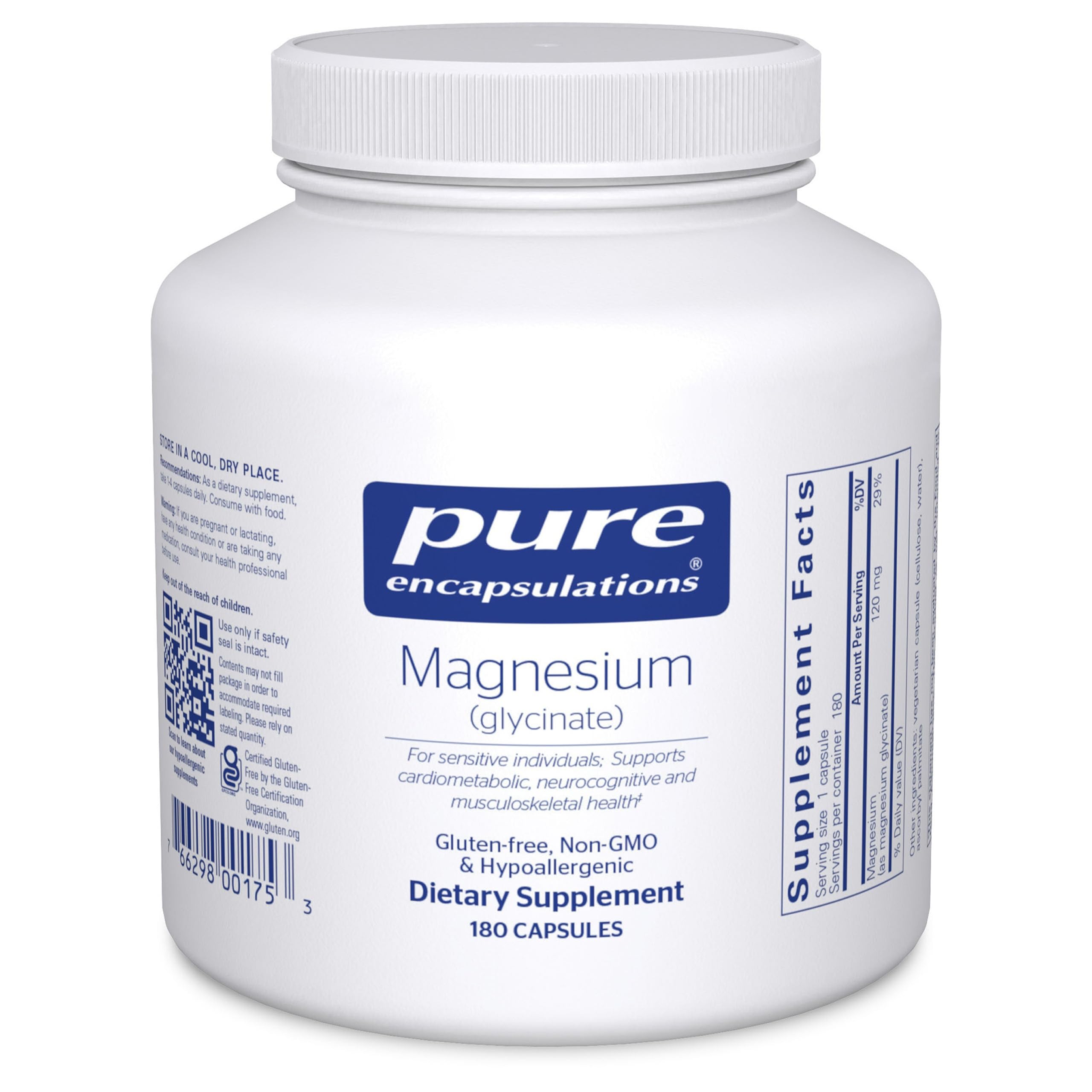Pure Encapsulations Magnesium (Glycinate) - Supplement to Support Stress Relief, Sleep, Heart Health, Nerves, Muscles, and Metabolism* - with Magnesium Glycinate - 180 Capsules Pure Encapsulations uk supplements