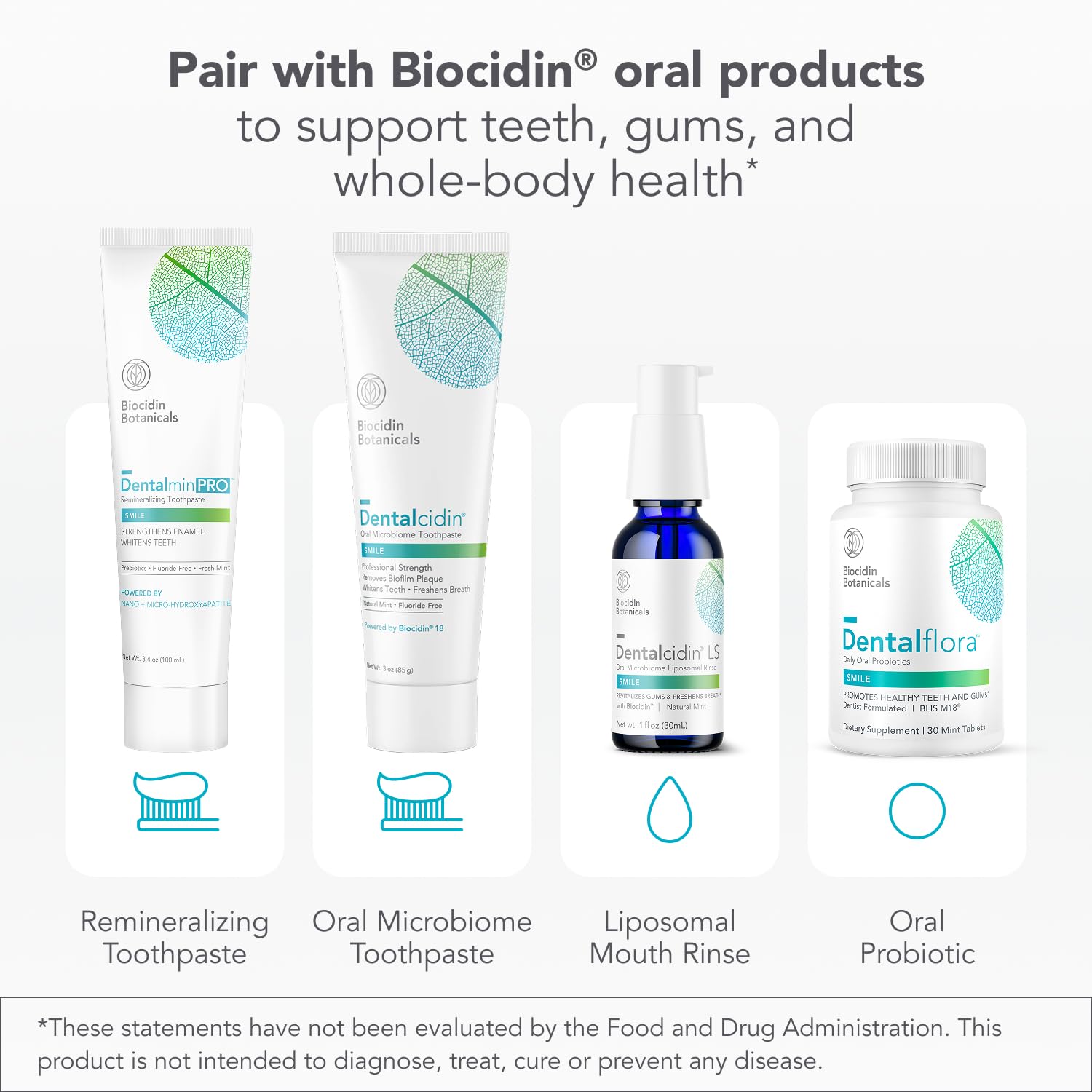 Biocidin Dentalcidin Fluoride Free Teeth Whitening Toothpaste for Adults - Plant-Based Toothpaste - Promote a Healthy Oral Microbiome, Remove Biofilm Plaque (3 Oz) Bio-Botanical Research uk supplements