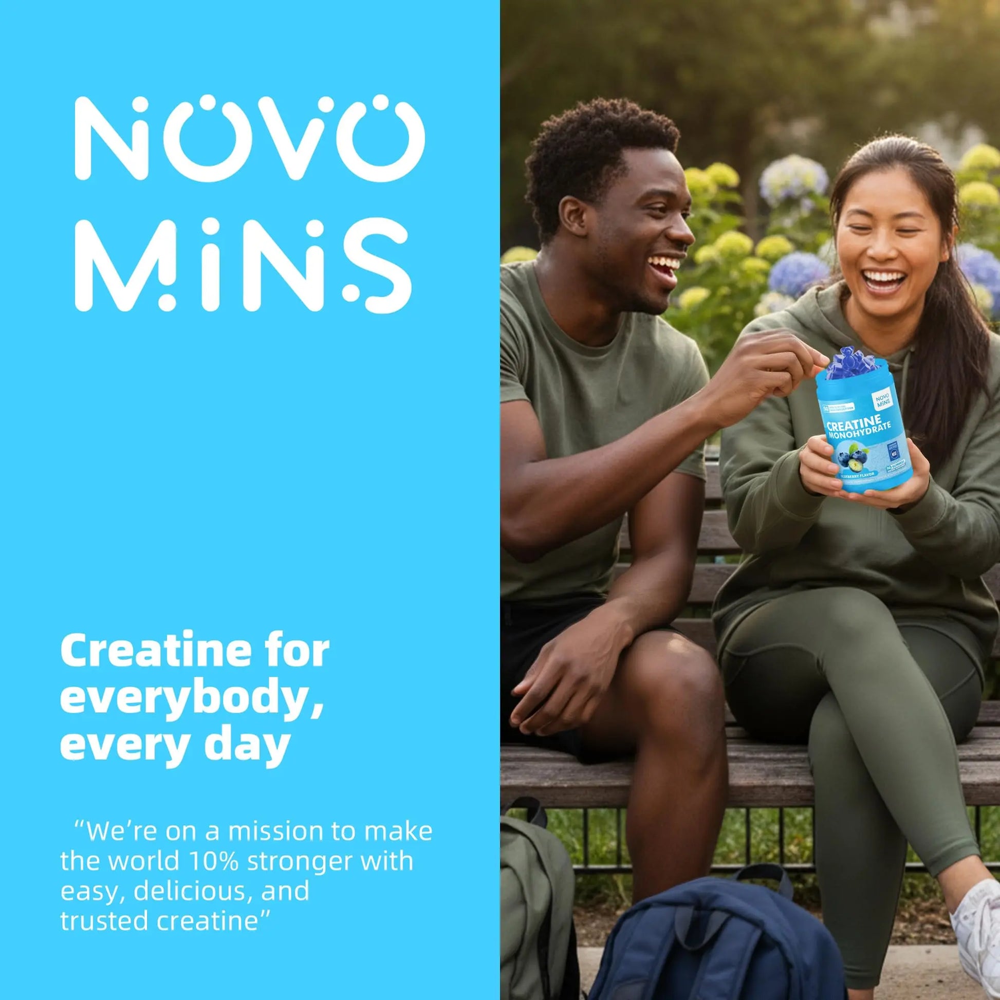 novomins Creatine Monohydrate Gummies 5000mg for Men & Women, Chewables Creatine Monohydrate for Muscle Strength, Muscle Builder, Energy Boost, Pre-Workout Supplement novomins uk supplements
