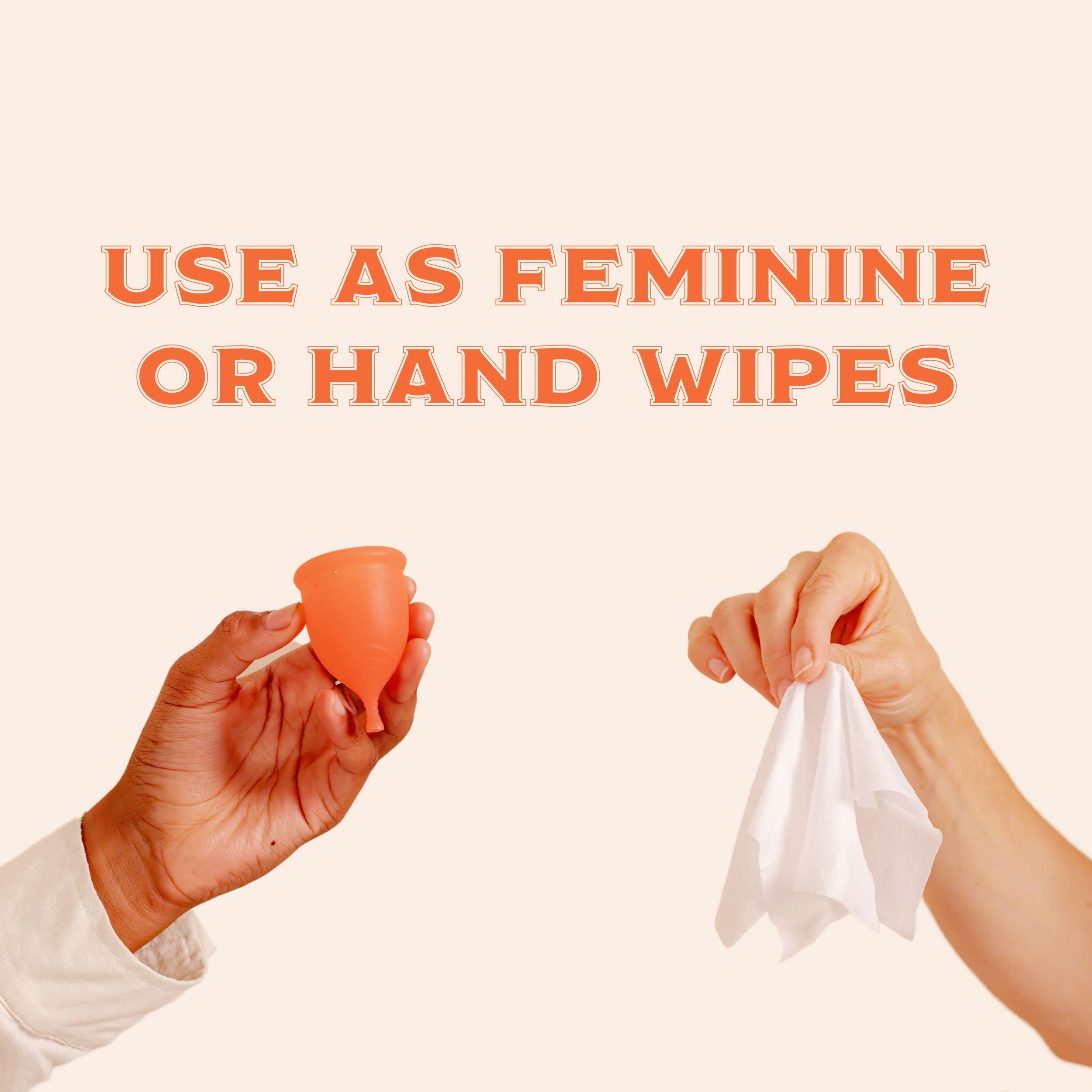 Menstrual Cup Wipes - On The Go Public Bathroom Feminine Wipes - Safe On Period Cups & Menstrual discs Pixie Cup uk supplements