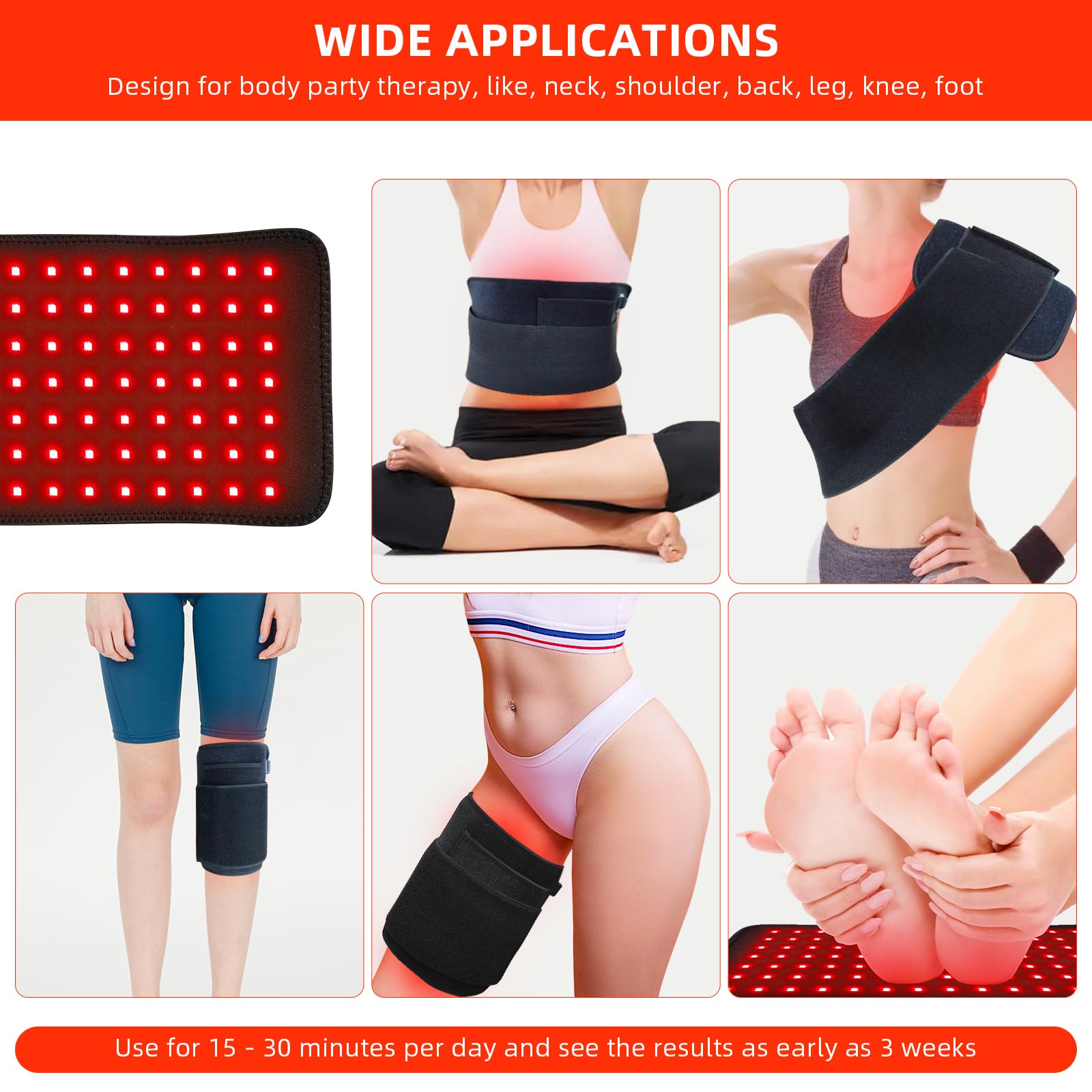 Red Light Therapy Infrared Light Therapy Pad for Body Pain NIR Deep Therapy for Back Knee Hands bonodave uk supplements