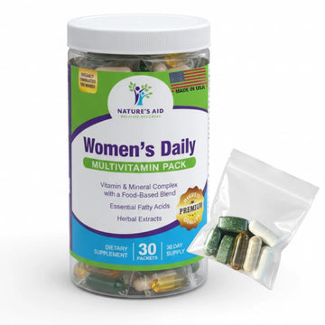 Nature’s Aid Women’s 7-30 Daily Multivitamin Packs for Energy, Focus & Performance Support | Natural Complete Vitamin Nature's Aid Holistic Wellness uk supplements