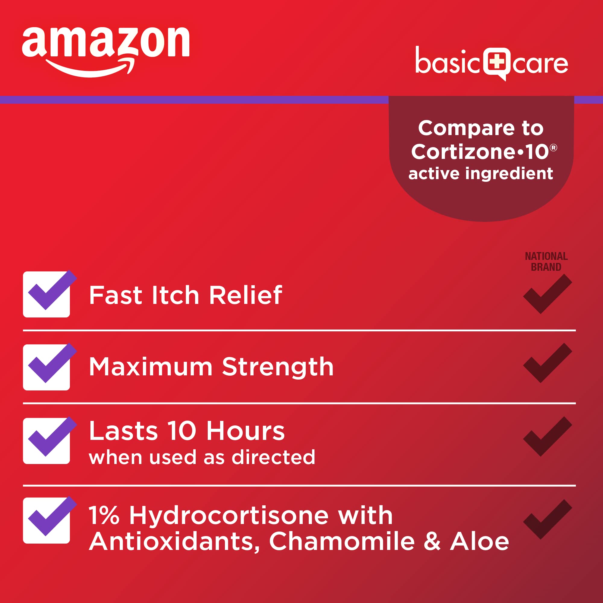 Amazon Basic Care Maximum Strength Anti-Itch Cream, Hydrocortisone 1 Percent Intensive Healing Formula, 1 ounce (Pack of 1) Amazon Basic Care uk supplements