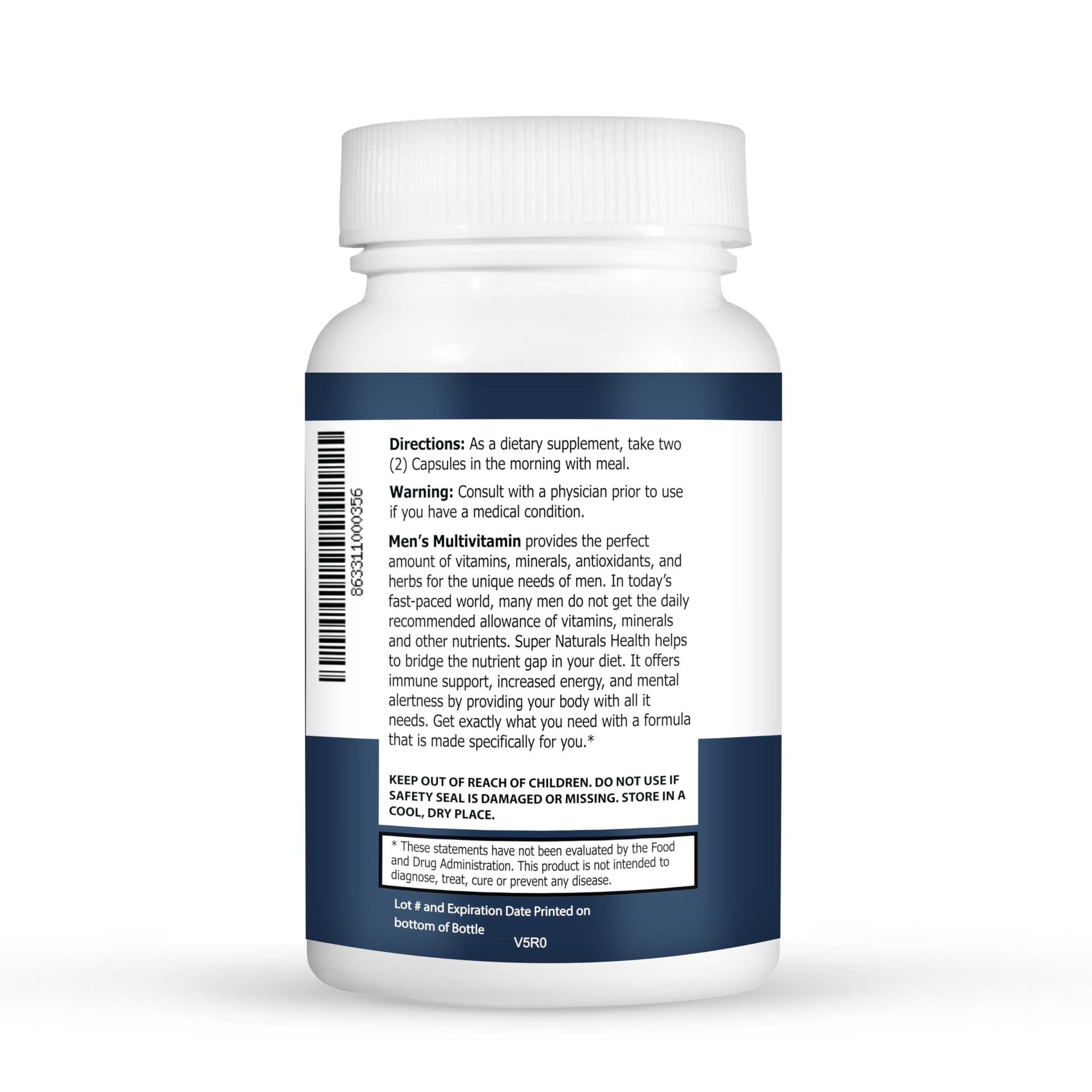 Super Naturals Men's Daily Multivitamin Energy Enhancer and Immune System Support for Men (60 Capsules, 30 Day Supply) JLM NUTRITIONALS uk supplements