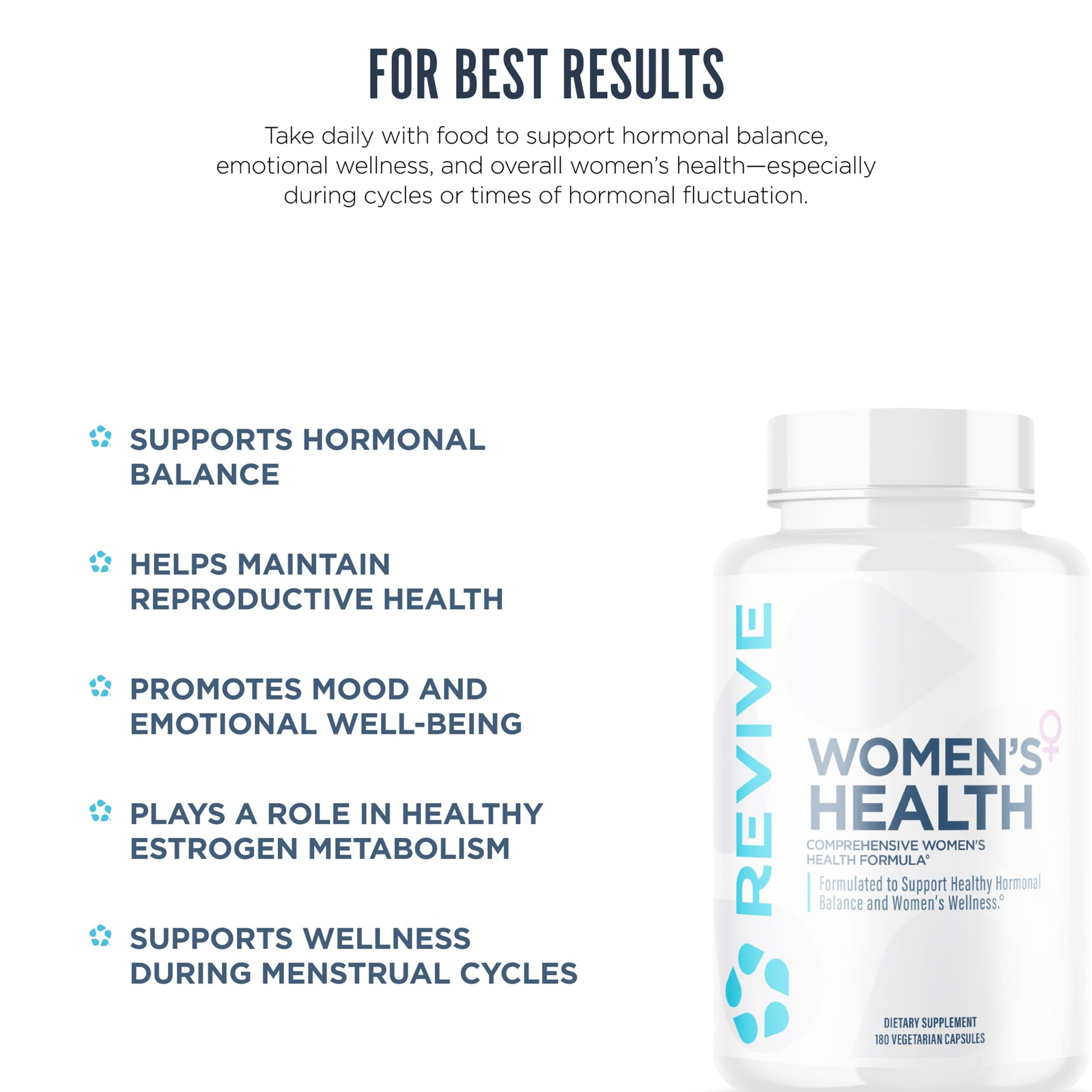 Revive MD Hormone Balance for Women – Hormone Support Supplement w/Myo-Inositol, Chaste Berry, DIM, Vitamins C & E, Evening Primrose Oil – Health & Hormonal Balance (180 Capsules, 30 Servings) Revive uk supplements