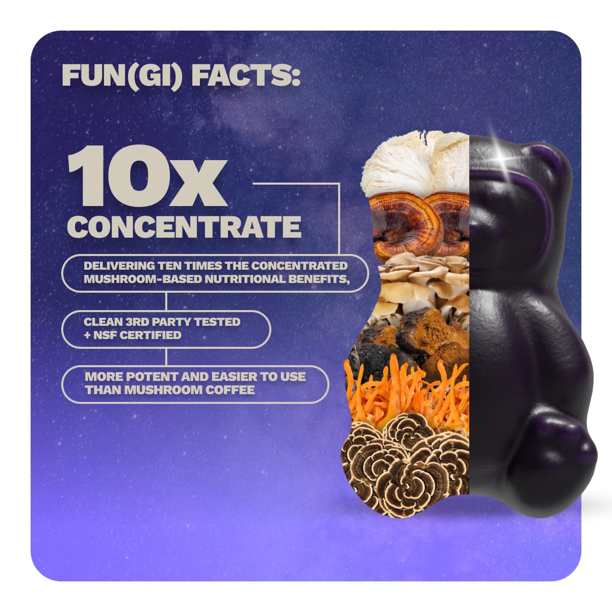 Nutrops Lions Mane Mushroom Gummies for adults, Functional Nootropics, Herbal Brain Supplement for Energy, Brain Health, Cognitive, Memory & Focus, Reishi, Chaga, Cordyceps, Coriolus, 28 daily Packs Grüns uk supplements