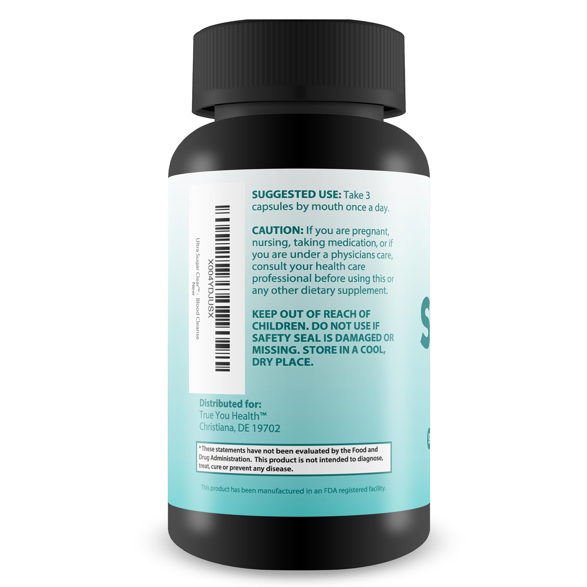 Ultra Sugar Clear - Our Best Blood Cleanse Detox Supplement - Bloodflow Support Supplement - Healthy Circulation Support Supplement - Sugar Balance Supplement - Sugar Health Blood Cleansing Formula True You Health uk supplements