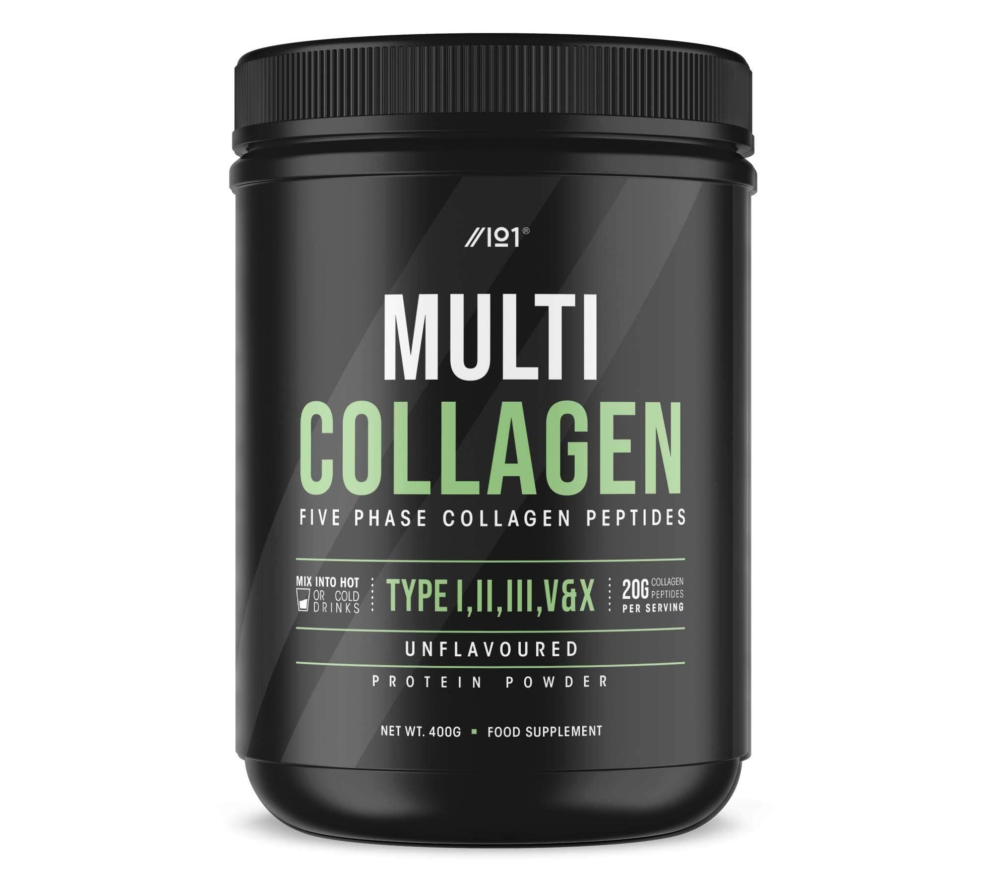 Multi Collagen Protein Powder (400g) - Types I, II, III, V & X - Hydrolyzed Grass Fed Bovine, Wild Caught Fish ALPHA01 uk supplements