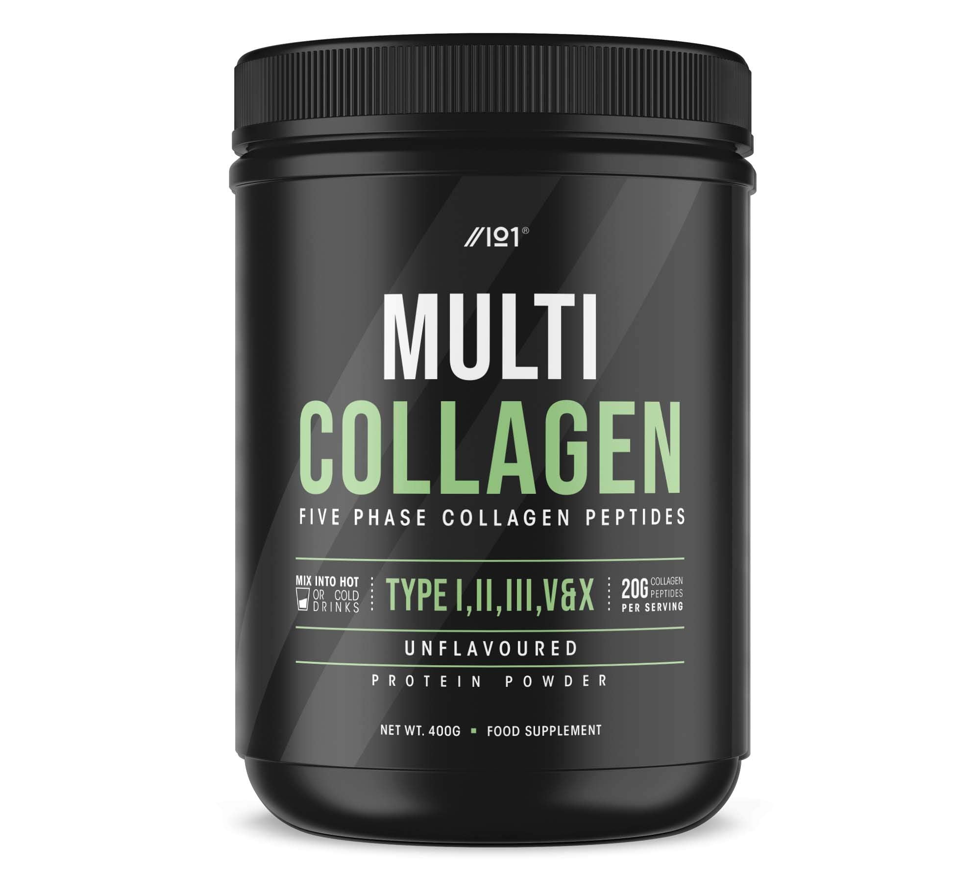 Multi Collagen Protein Powder (400g) - Types I, II, III, V & X - Hydrolyzed Grass Fed Bovine, Wild Caught Fish ALPHA01 uk supplements