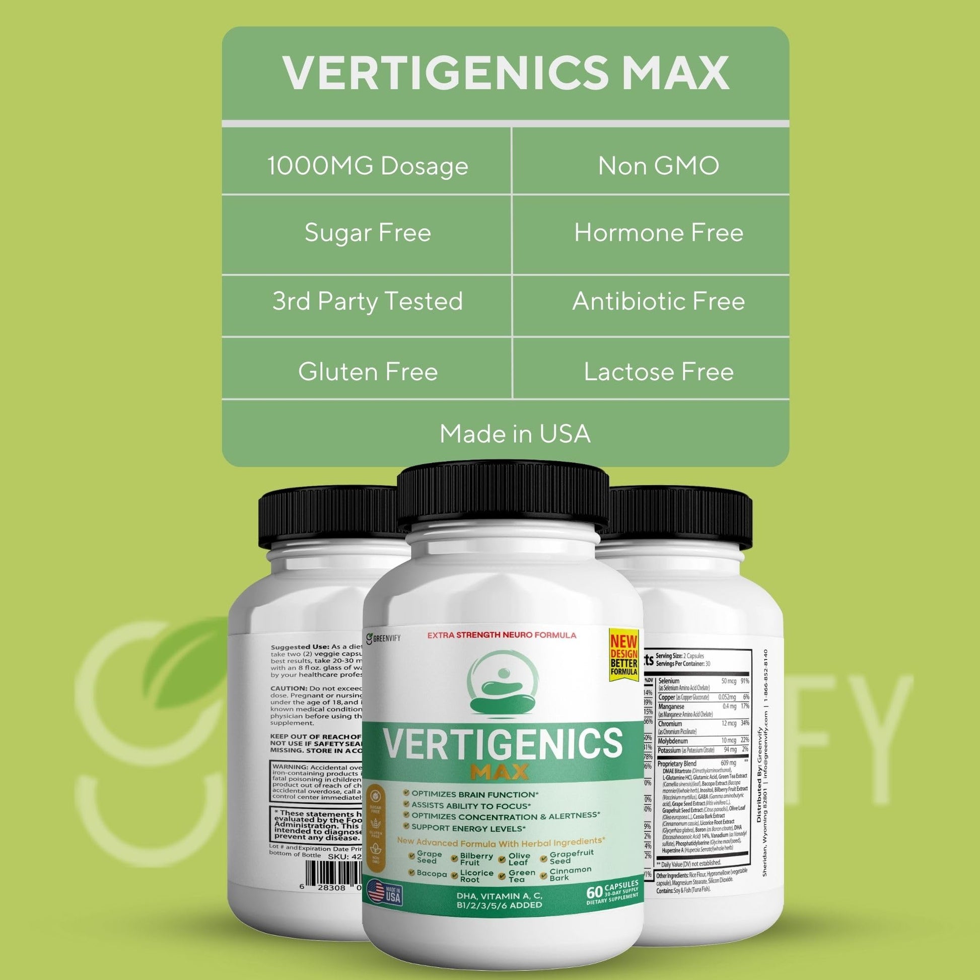 Vertigenics Max – Brain & Focus Support Supplement – Extra Strength Neuro Formula with Vitamins, Minerals & Herbal Blend – Supports Clarity, Alertness & Energy – 60 Capsules (1) Vertigenics uk supplements