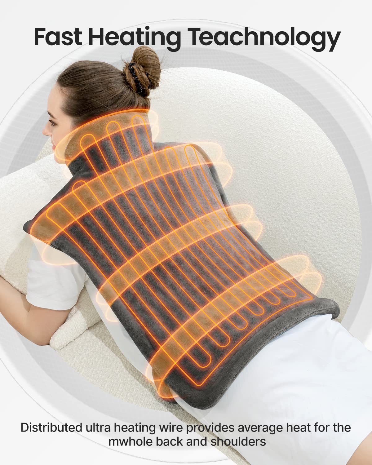 RENPHO Weighted Heating Pad for Back Pain Relief, FSA HSA Eligible, Electric Heat Pads RENPHO uk supplements