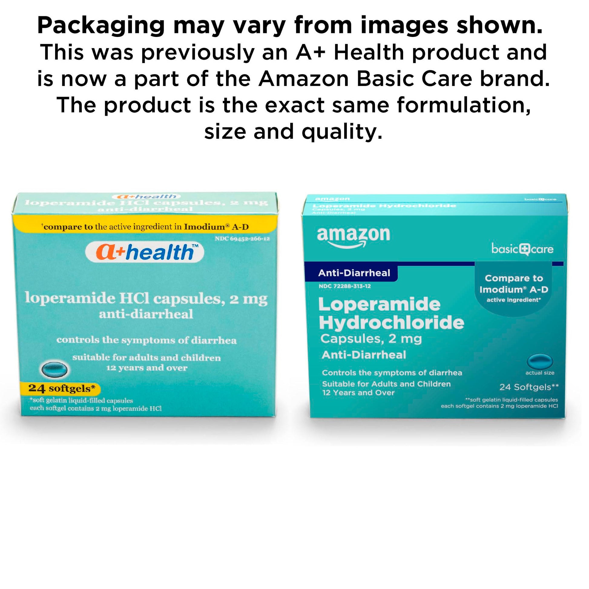 Amazon Basic Care Loperamide Hcl 2 Mg Softgels, Anti-Diarrheal, Easy to Swallow, Controls Symptoms of Traveler's Diarrhea, 24 Count Amazon Basic Care uk supplements