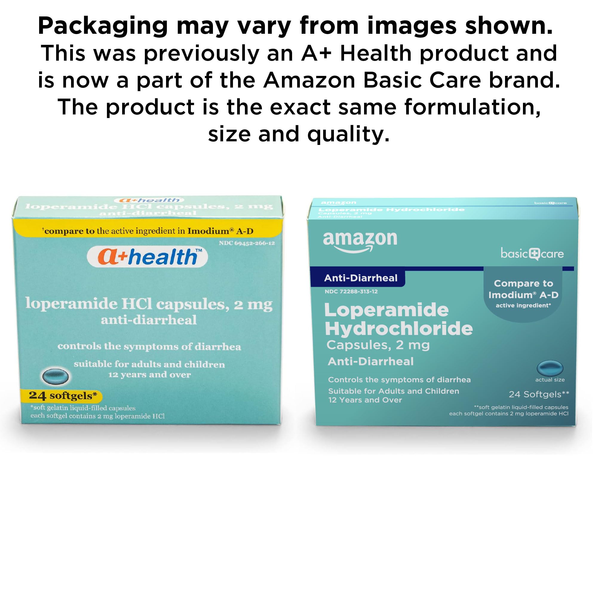 Amazon Basic Care Loperamide Hcl 2 Mg Softgels, Anti-Diarrheal, Easy to Swallow, Controls Symptoms of Traveler's Diarrhea, 24 Count Amazon Basic Care uk supplements