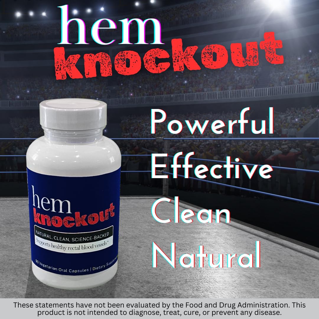 Hem Knockout Internal Hemorrhoid Relief Supplement- Fast-Acting Pills for Pain, Swelling & Bleeding - Natural Vein Strengthening Formula - 90 Day Supply - Made in USA Hem Knockout uk supplements