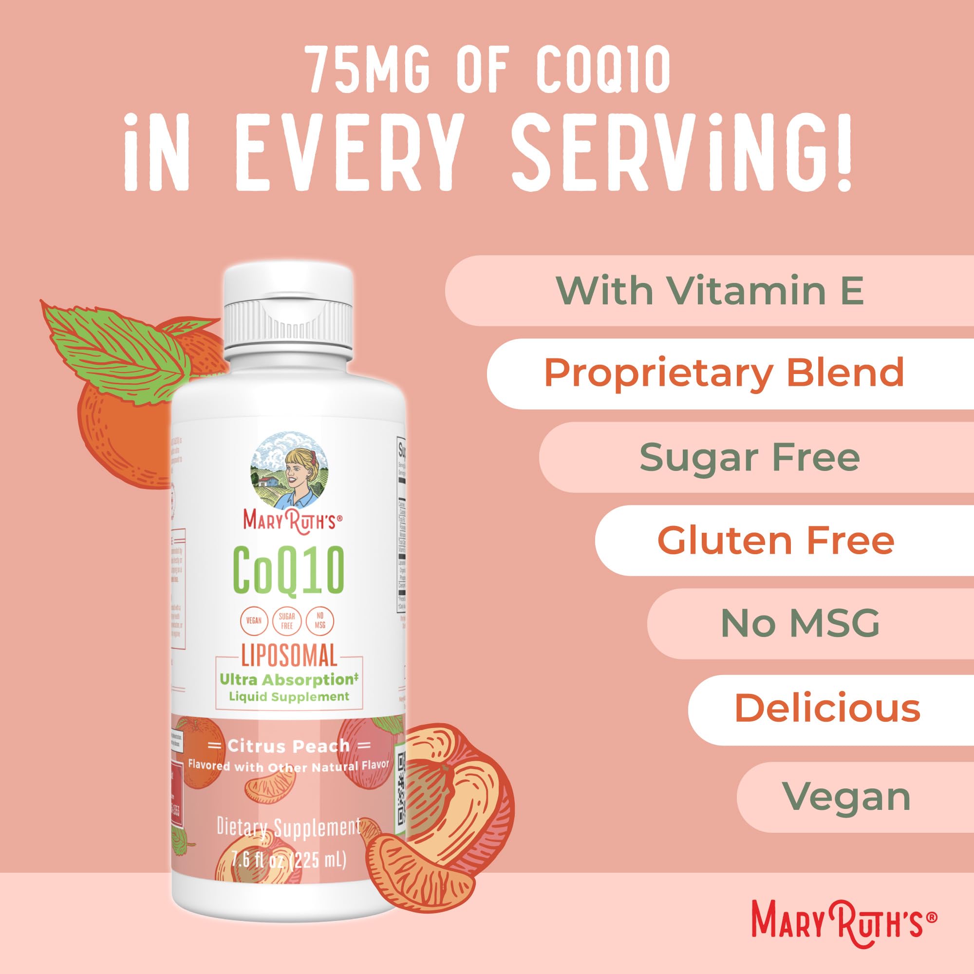 MaryRuth Organics Liquid Vitamin | Coenzyme Q10 Heart Health for Mitochondrial Support and Immune System | Vegan Non-GMO | 7.6 Fl Oz | 45 Servings MARYRUTH'S uk supplements