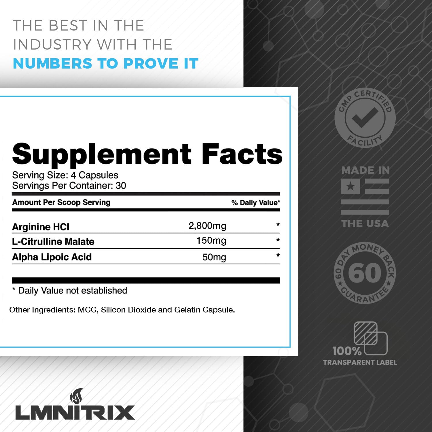 LMNITRIX VEINZ Pills ✮ Nitric Oxide Supplement with L-Arginine, L-Citrulline & ALA LMNITRIX uk supplements