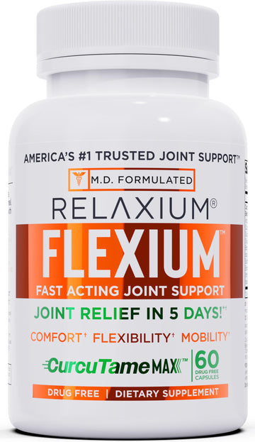 Relaxium Flexium Joint Support Supplement, Drug-Free, with CurcuTame Blend, Turmeric Supplement Formulated to Support Comfort and Mobility, 60 Capsules Relaxium uk supplements