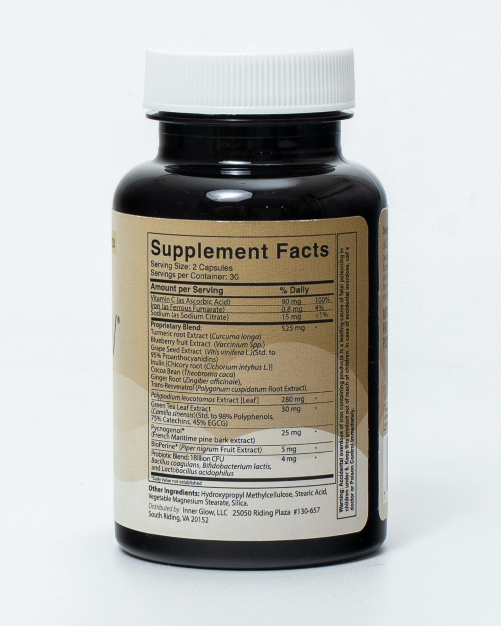 Inner Glow Age Defense Vitamins - Dermatologist and Plastic Surgeon Developed to Fight photoaging and Melasma, Polypodium Leucotomos Antioxidant Formula – Vegan, Gluten-Free – 60 Capsules Inner Glow uk supplements