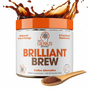 The Genius Brand Genius Brilliant Brew - Natural Coffee Substitute for Clear Thinking, Energy & Immune Support - No Crash or Jitters - Powered by Nootropics - Non-GMO - 30 Servings - Sweet Cocoa The Genius Brand uk supplements