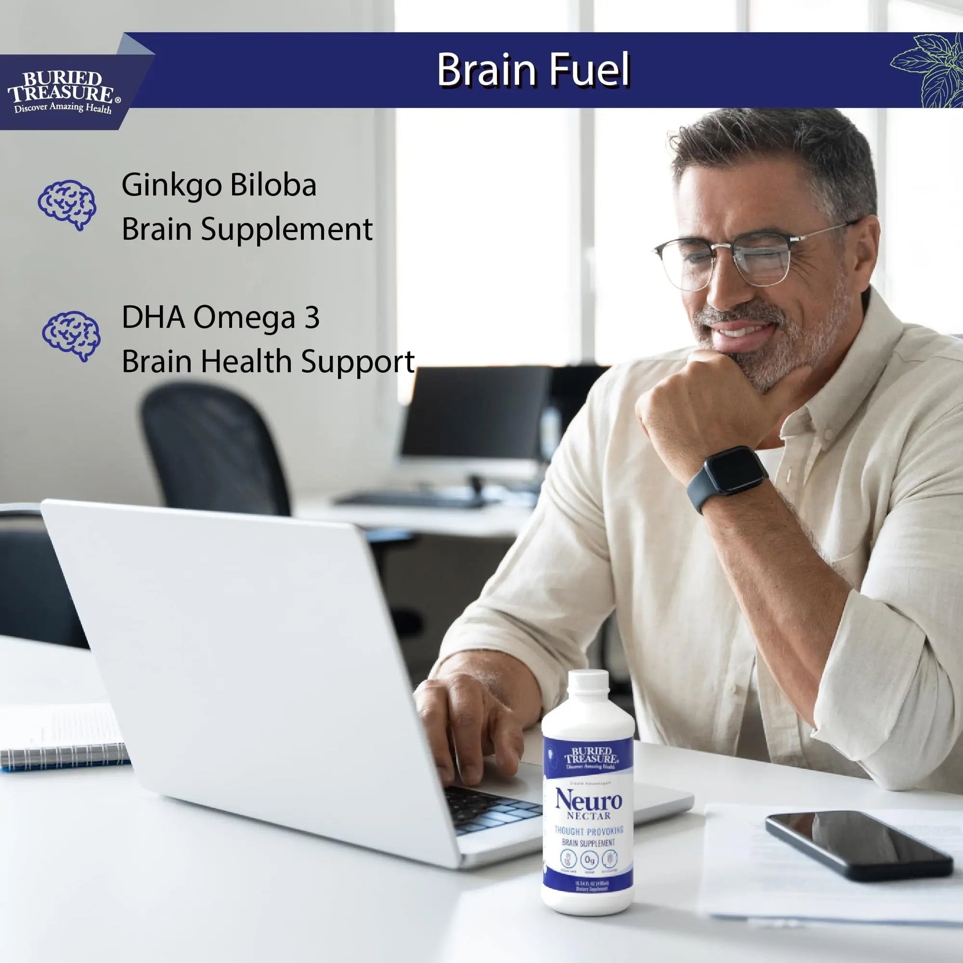 Buried Treasure Neuro Nectar Memory and Mental Focus Supplement 16 oz Buried Treasure uk supplements