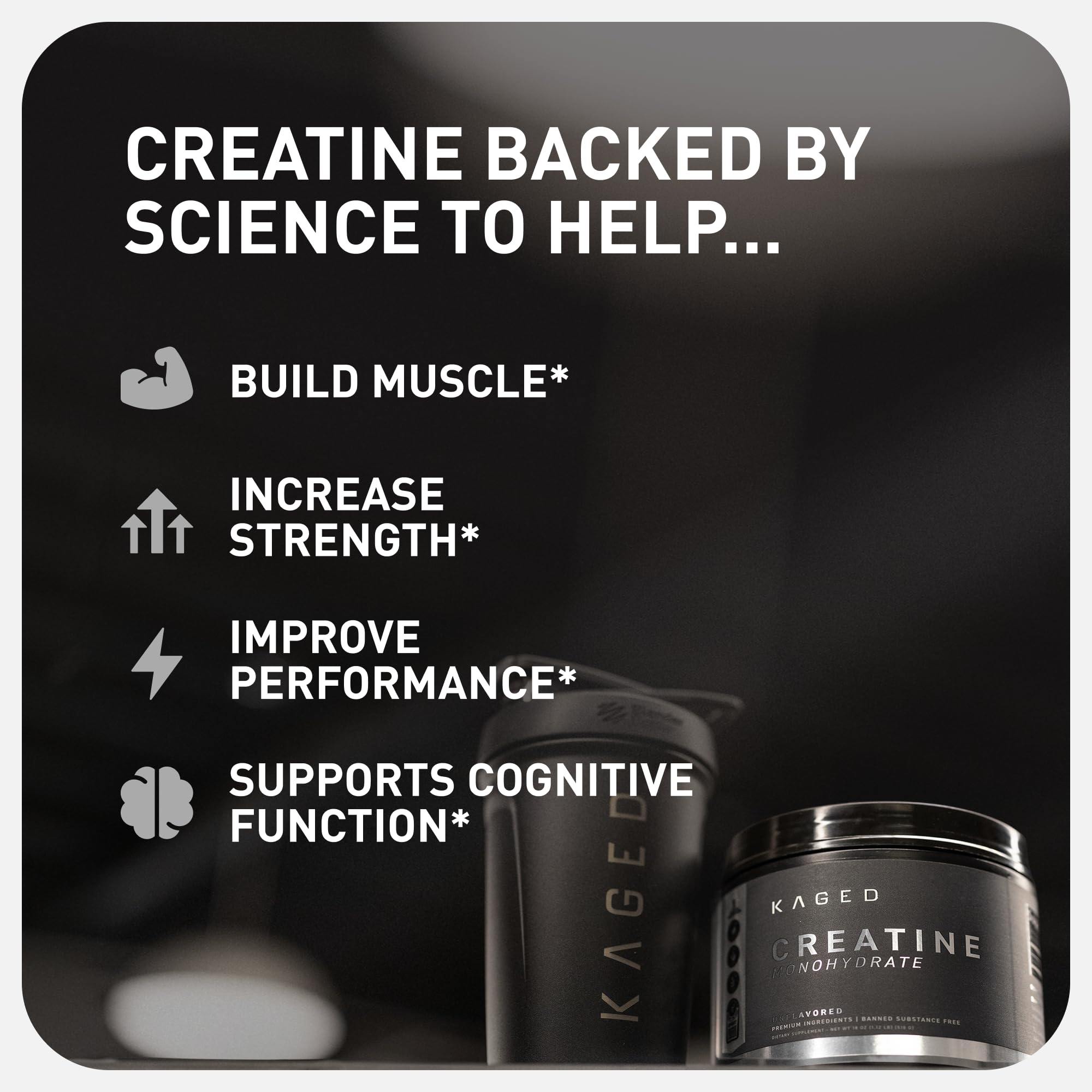 Kaged Creatine Monohydrate Micronized Powder | Unflavored | Muscle Building & Recovery | 5000 mg Per Serving | Vegan, Gluten Free, Easily Digestible Kaged uk supplements