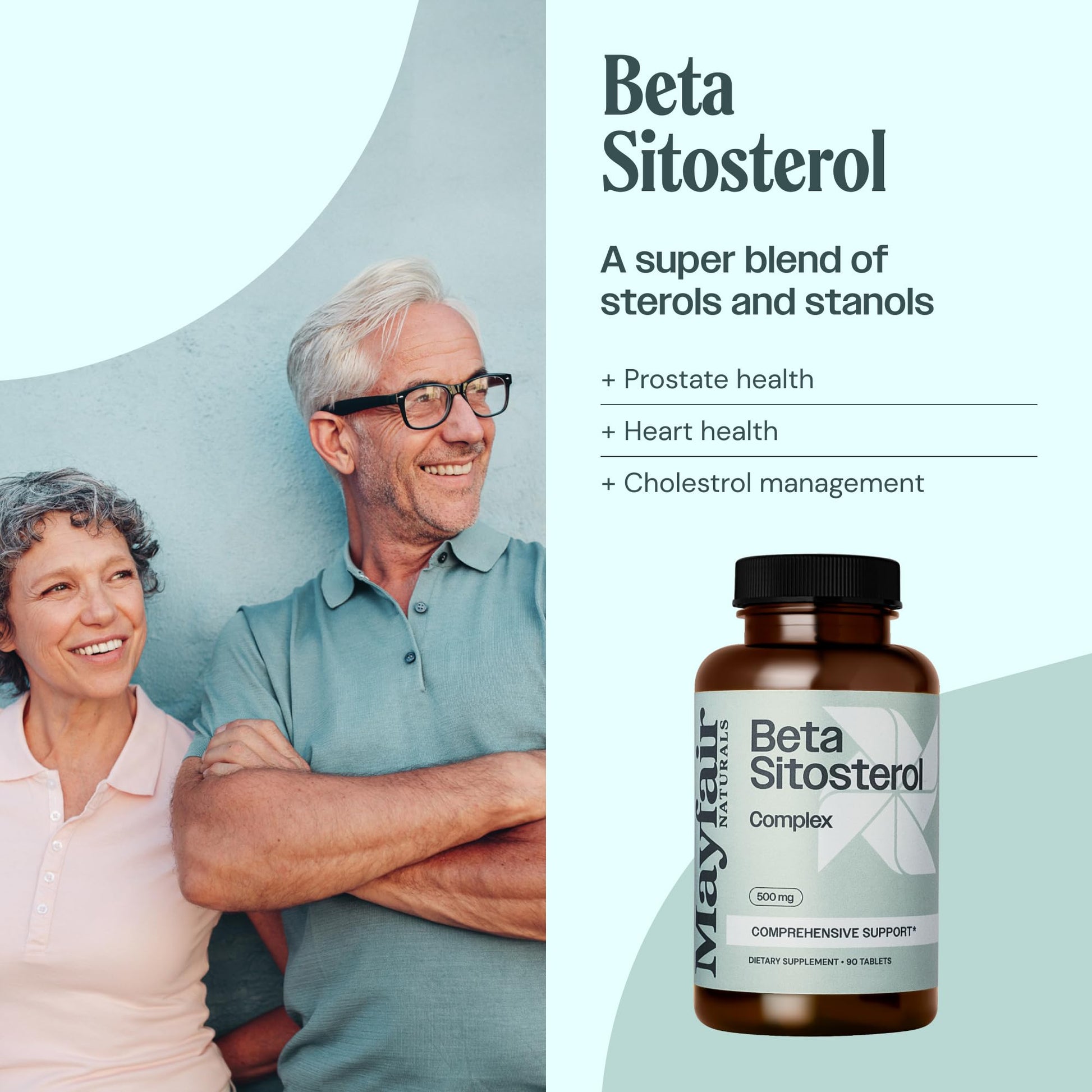 Mayfair Naturals Beta Sitosterol Complex (2 Pack), 500mg, Plant Sourced, 90 Tablets Each (180 Total), Comprehensive Support Supplement Mayfair Naturals uk supplements