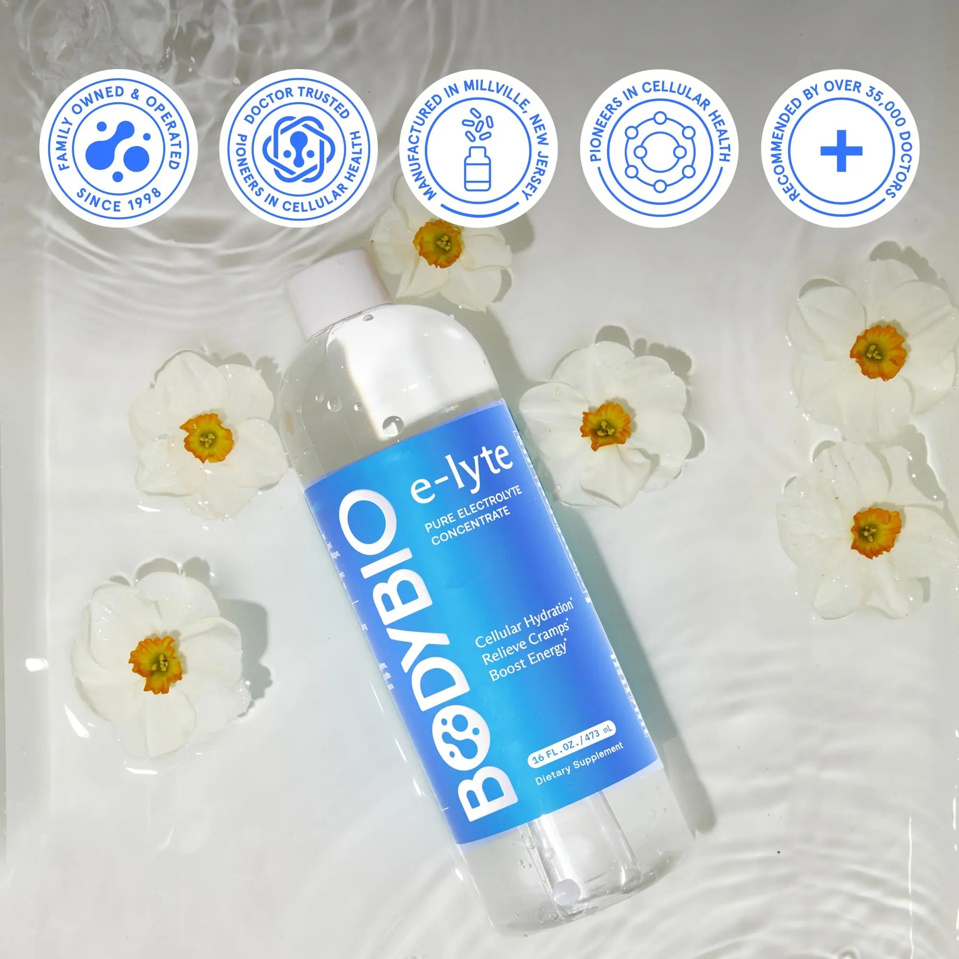 BodyBio e-lyte - Liquid Electrolyte Concentrate for Clean Hydration, Energy & Cramp Relief - No Sugar, No Artificial Flavors, No Fillers, Keto Friendly BodyBio uk supplements