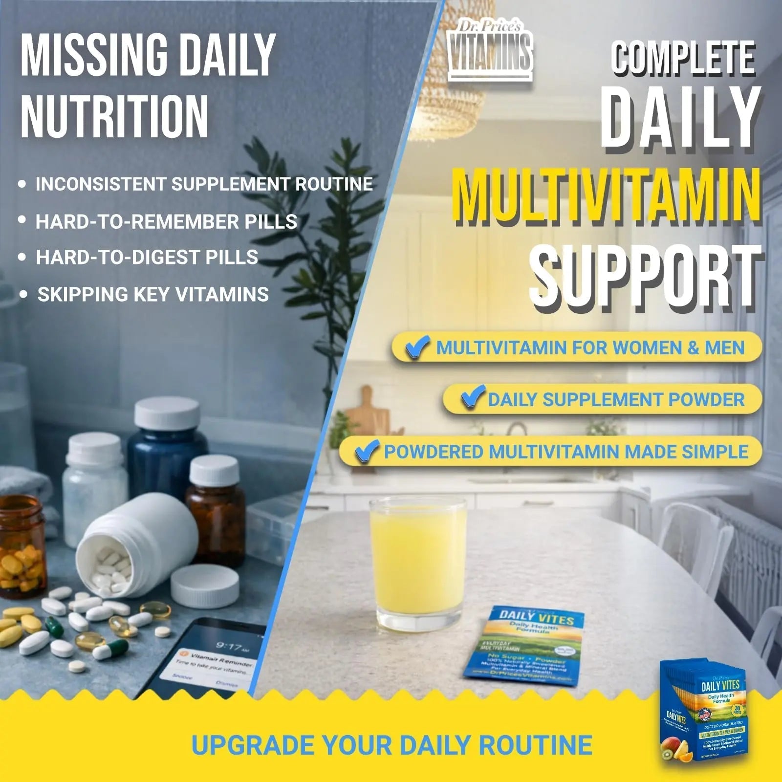 Dr. Price's Multivitamin for Women and Men | Tropical 30 Servings | Daily Supplement Powder with Vitamin C, B Complex & Minerals | Dr. Price's Vitamins uk supplements