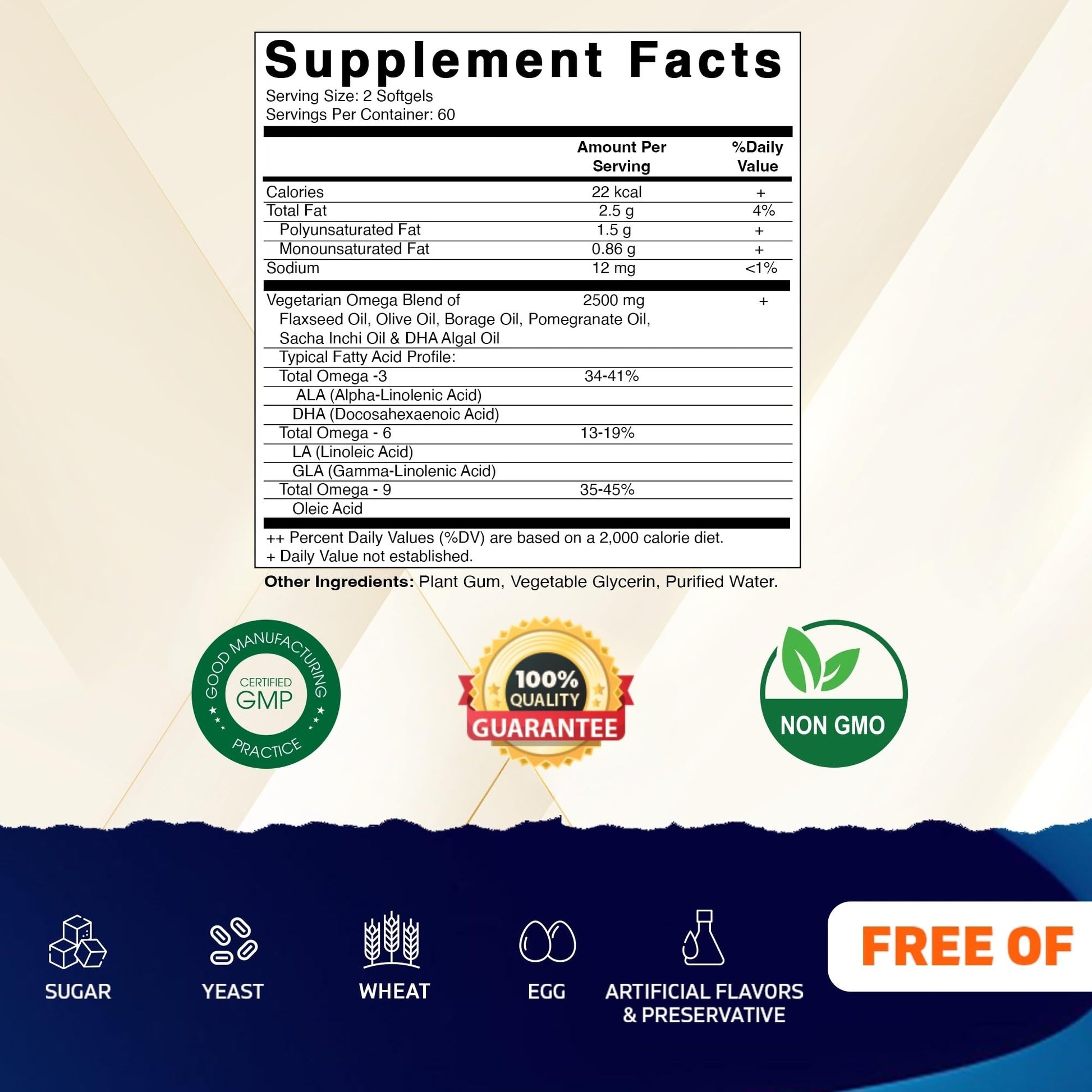 Vitamatic Vegan Omega 3-6-9 Complex 1250mg | Flaxseed, Olive, Borage & Algae Oils | Plant-Based Omegas | 120 Softgels Vitamatic uk supplements