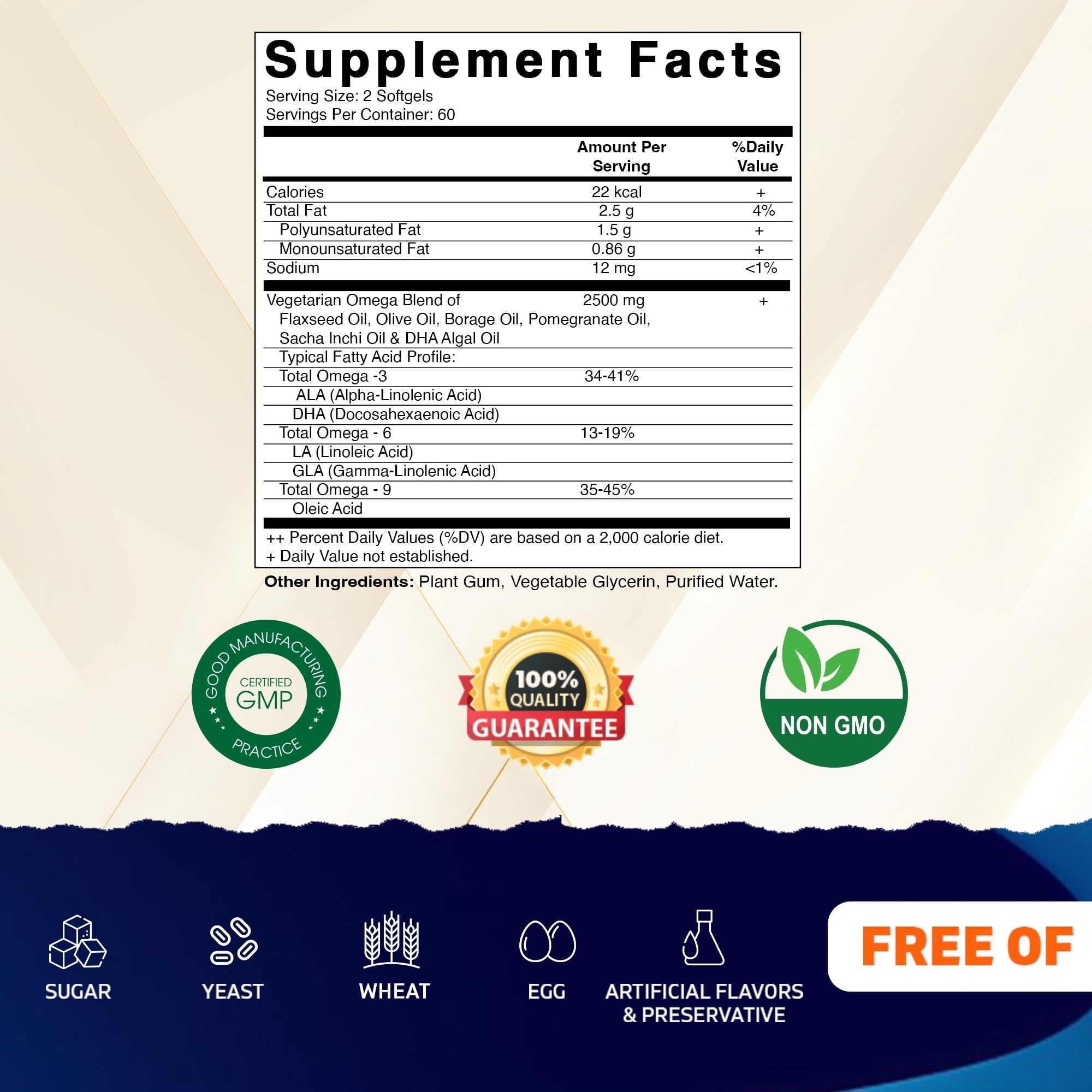 Vitamatic Vegan Omega 3-6-9 Complex 1250mg | Flaxseed, Olive, Borage & Algae Oils | Plant-Based Omegas | 120 Softgels Vitamatic uk supplements