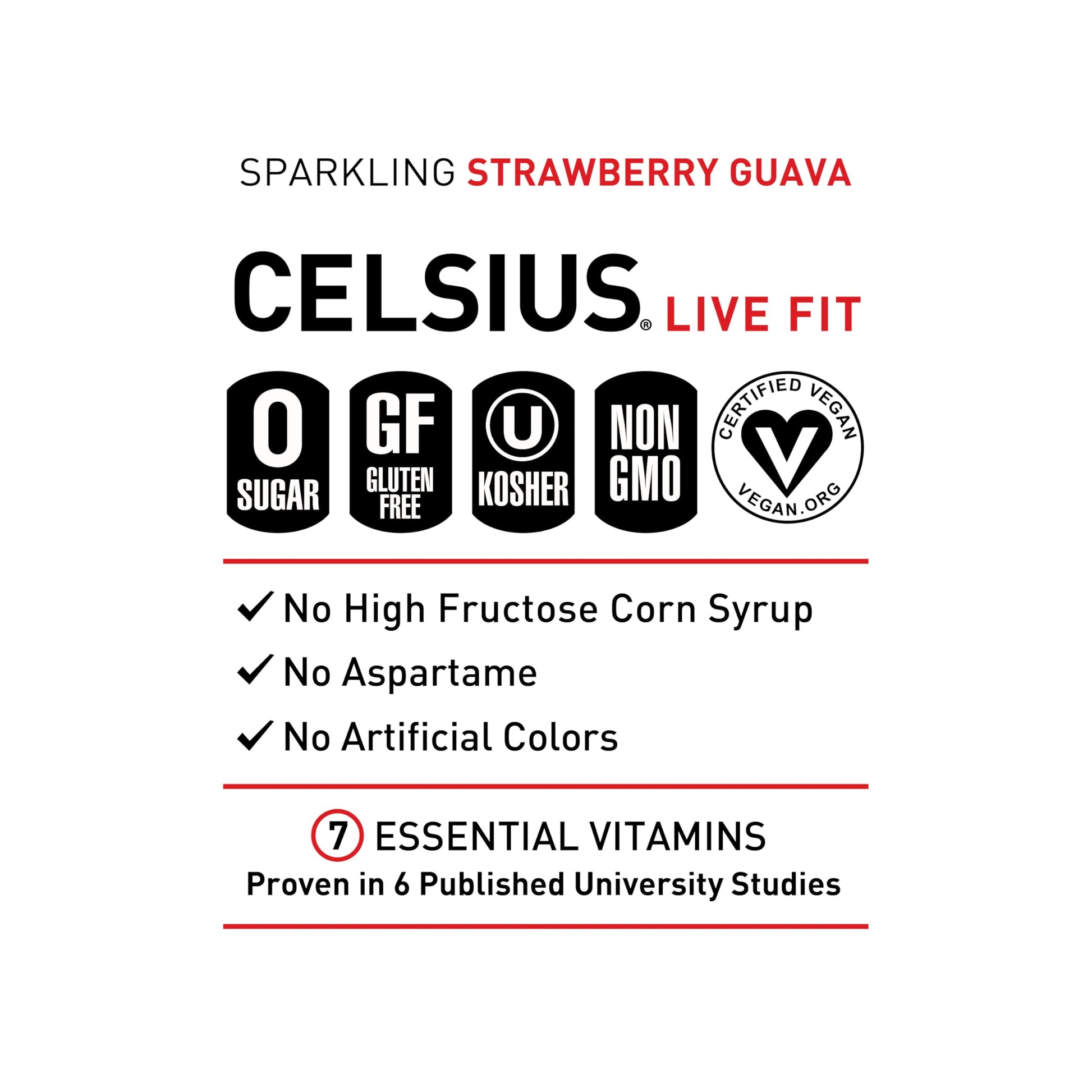CELSIUS Sparkling Strawberry Guava, Functional Essential Energy Drink 12 Fl Oz (Pack of 12) CELSIUS uk supplements