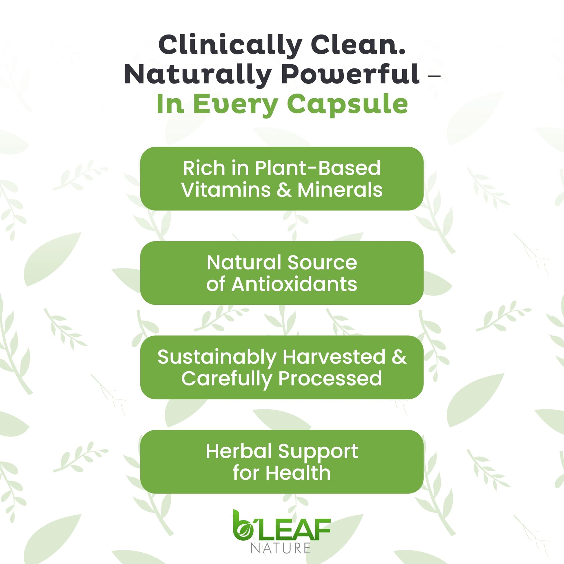 B'LEAF NATURE Moringa and Quercetin Bundle - Non-GMO, Vegan, High Absorption Capsules - 1000mg Quercetin Phytosome Blend + 1000mg Moringa - Natural Energy, Wellness and Immune Support Supplements B'LEAF NATURE uk supplements