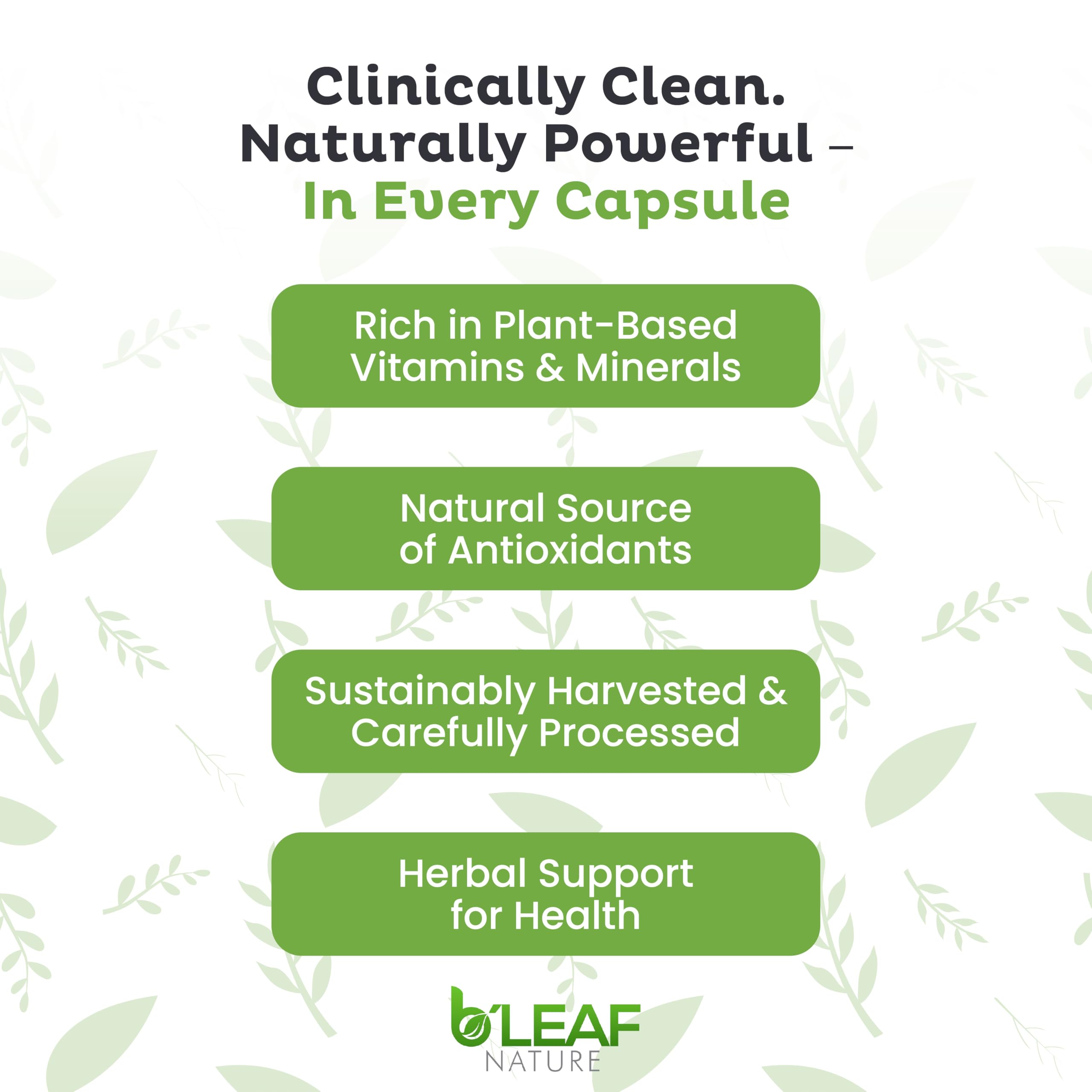 B'LEAF NATURE Moringa and Quercetin Bundle - Non-GMO, Vegan, High Absorption Capsules - 1000mg Quercetin Phytosome Blend + 1000mg Moringa - Natural Energy, Wellness and Immune Support Supplements B'LEAF NATURE uk supplements