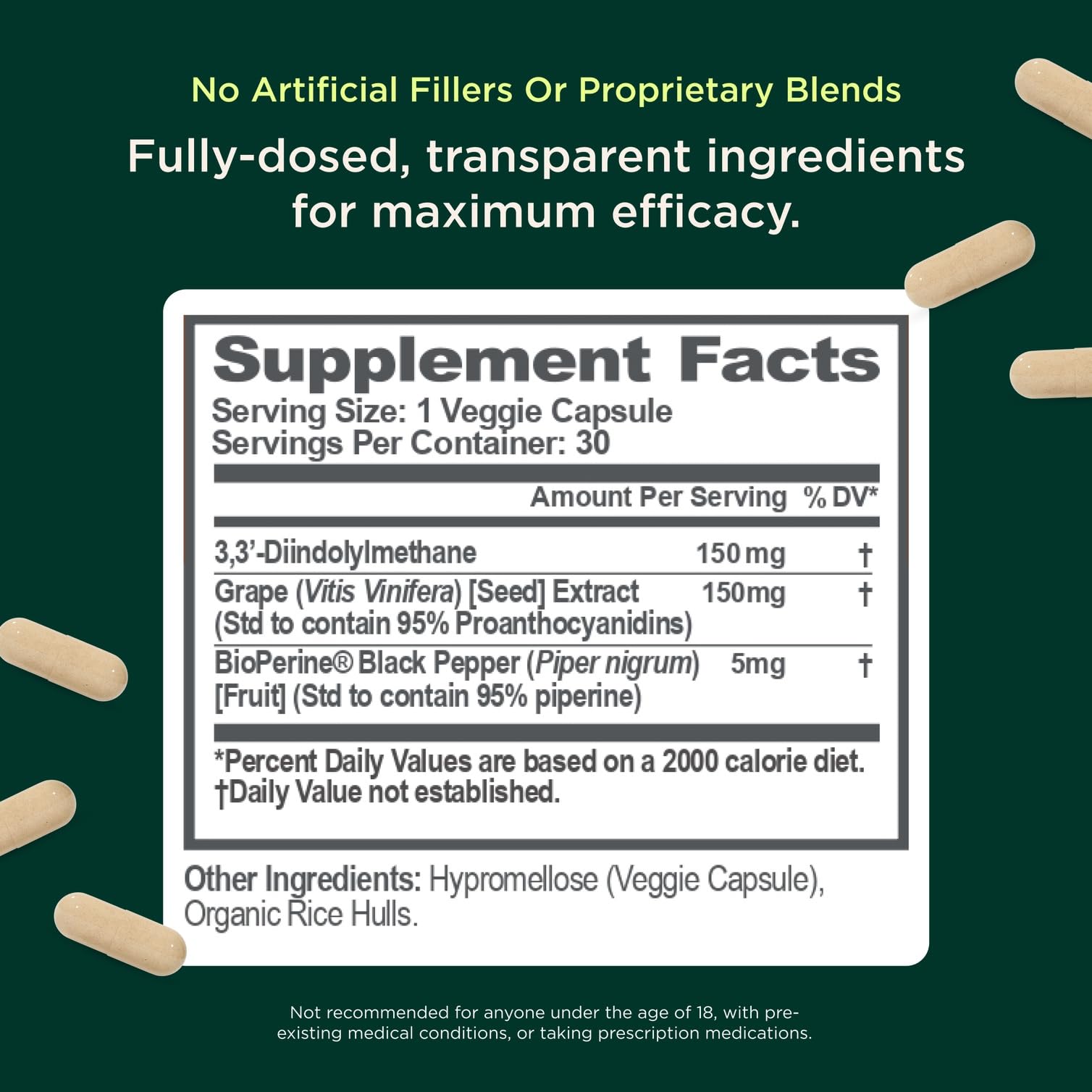 Genius Estrogen Balance, Dim Supplement - Blocker for Men & Women - Hormones, Hormonal Acne & Menopause - Aromatase Inhibitor with Grape Seed Extract & BioPerine - 30 Capsules The Genius Brand uk supplements