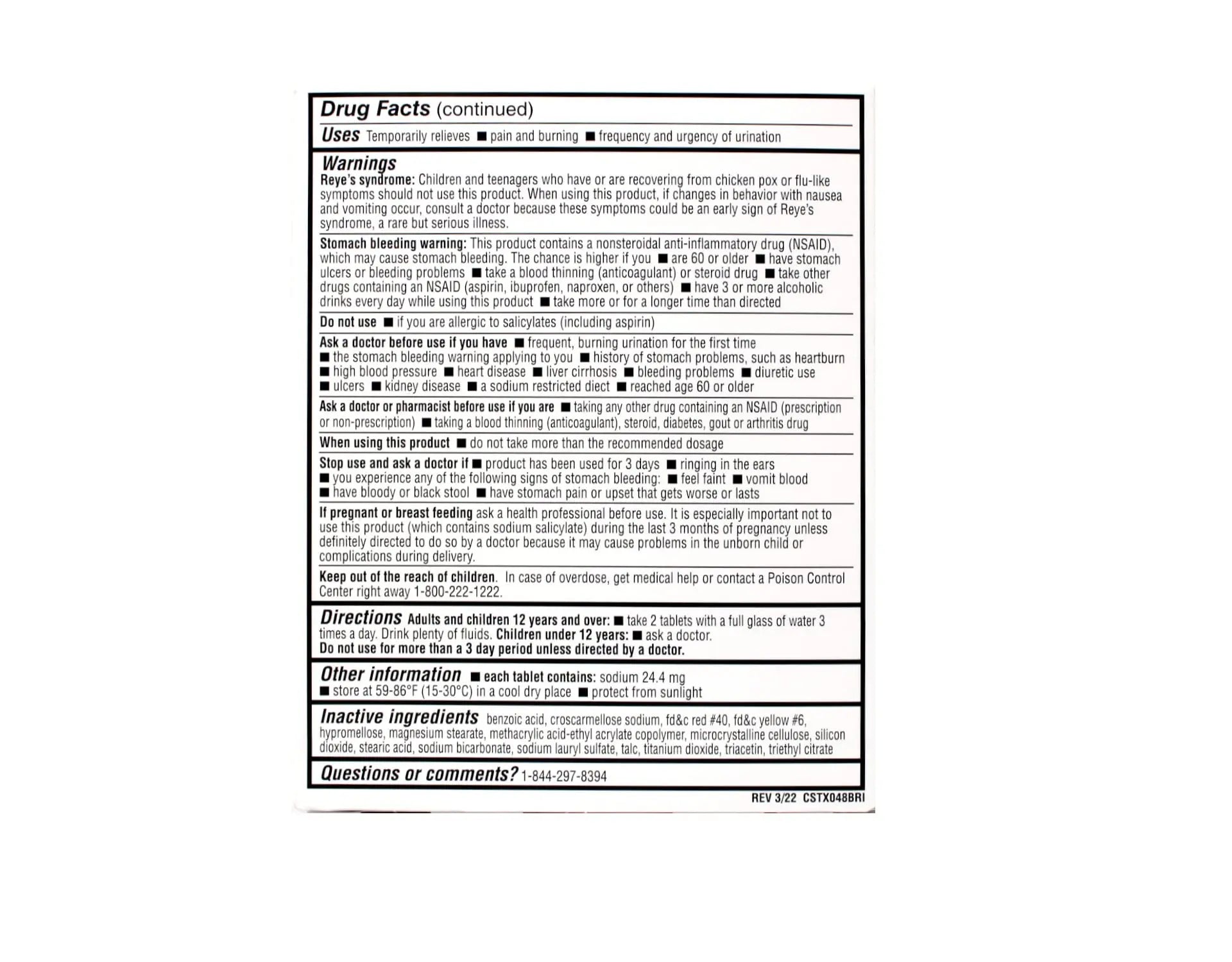 Cystex Plus Urinary Pain Relief Tablets 40 ea DSE Healthcare Solutions uk supplements