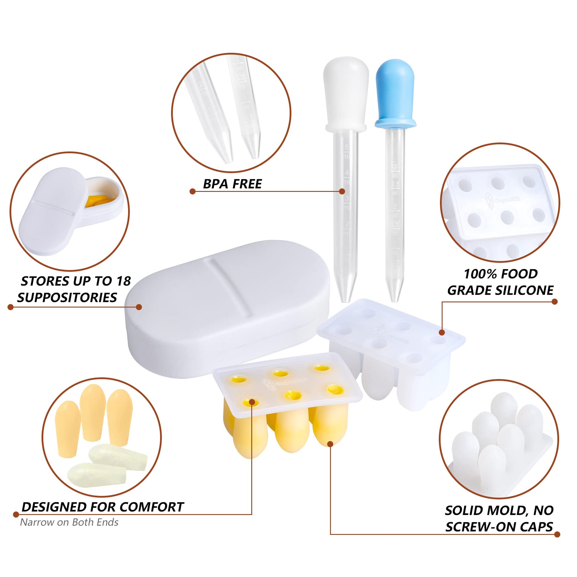 OrganiKit's Reusable Suppository Mold Kit - Eco-Friendly, 2ML, Silicone, Suppository Molds OrganiKit uk supplements