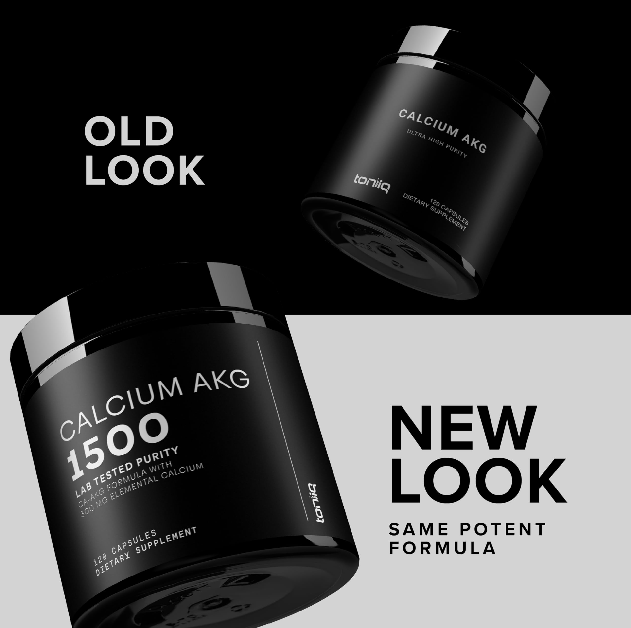 Toniiq 1500mg Ultra High Purity Ca AKG Supplement - 99%+ Highly Purified and Bioavailable Calcium Alpha-Ketoglutarate - Calcium AKG Longevity Supplement - 120 Ca-AKG Vegetarian Capsules Toniiq uk supplements