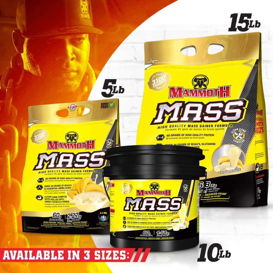 Interactive Nutrition Mammoth Mass Supplement, 5 lbs, Banana, 2.2kg Banana Mammoth uk supplements