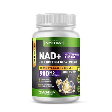 Built by Nature NAD Supplement – NAD+ Nicotinamide Riboside with Resveratrol & Quercetin 900mg Formula – NMN Alternative Supplement for Energy, Cellular Health & Anti-Aging – 90 Capsules Built by Nature uk supplements