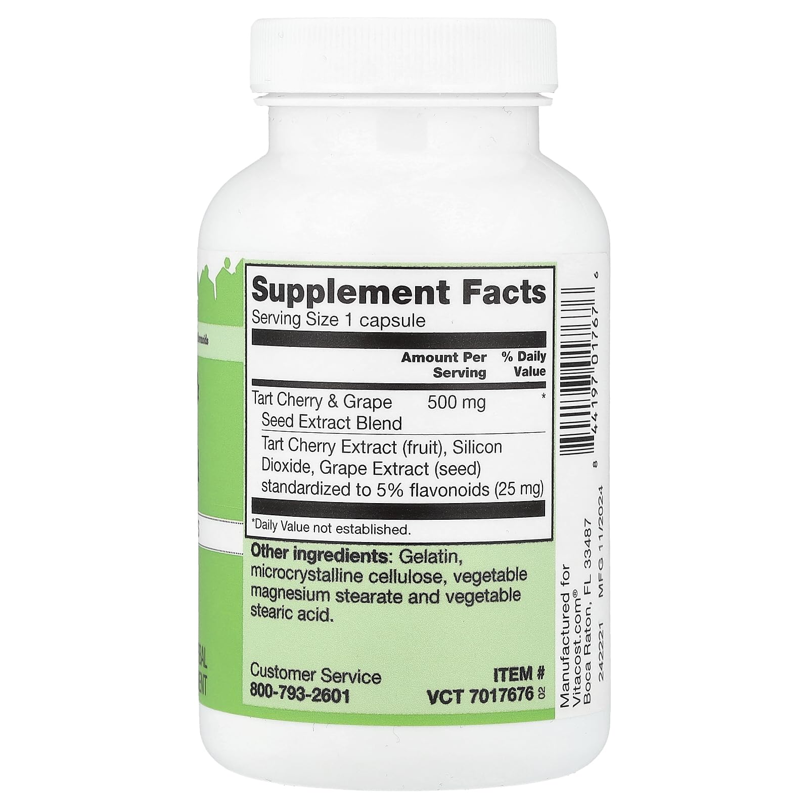 Vitacost Tart Cherry & Grape Seed Extract Blend - Standardized -- 120 Capsules Vitacost Brand uk supplements