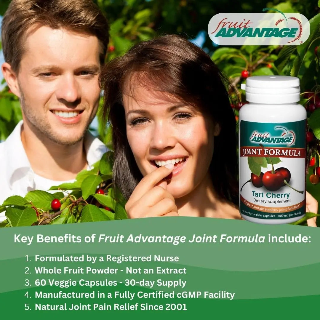 Fruit Advantage Montmorency Tart Cherry Capsules Joint Formula 1200 mg per Serving - 60 Vegetarian Capsules Fruit Advantage uk supplements