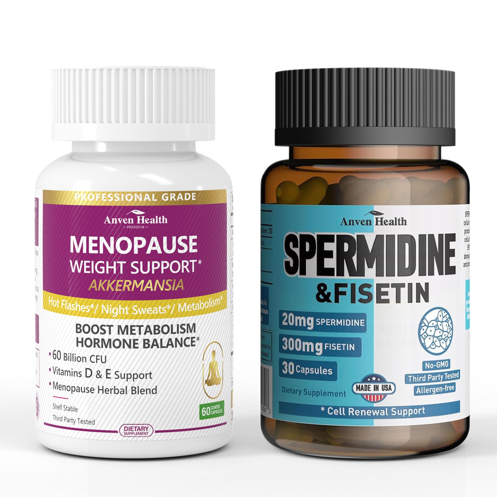 Spermidine 20mg + Fisetin 300mg + Akkermansia for Women丨Cellular Renewal, Metabolic & Gut Health Anven Health uk supplements