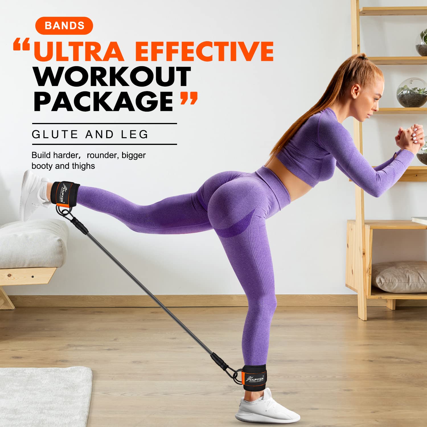 Ankle Resistance Bands with Cuffs for Leg and Glute Training - Exercise Equipment HPYGN uk supplements
