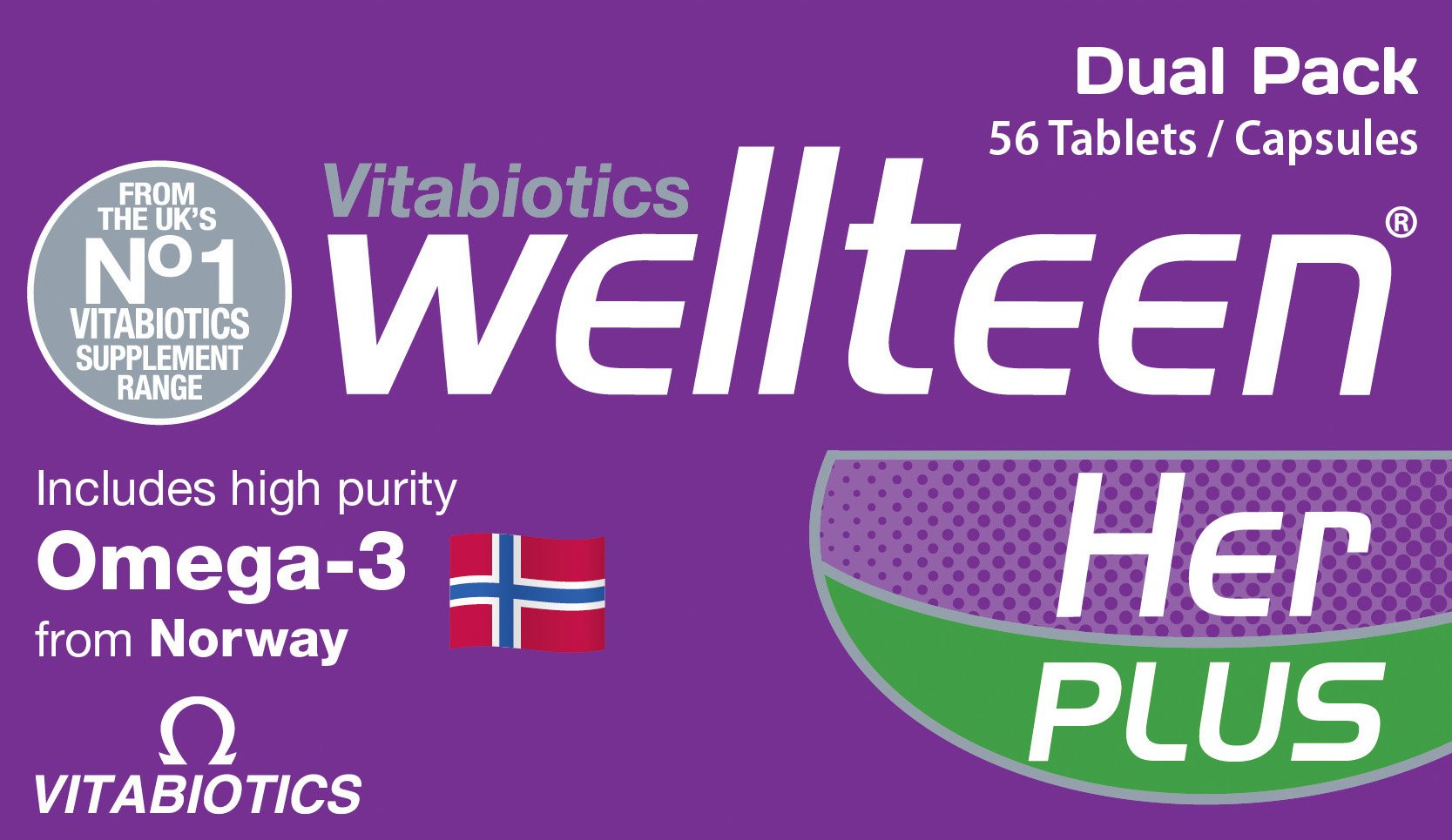 Vitabiotics Wellteen Her Plus - 56 Tablets/Capsules, 56 Count (Pack of 1) Wellteen uk supplements