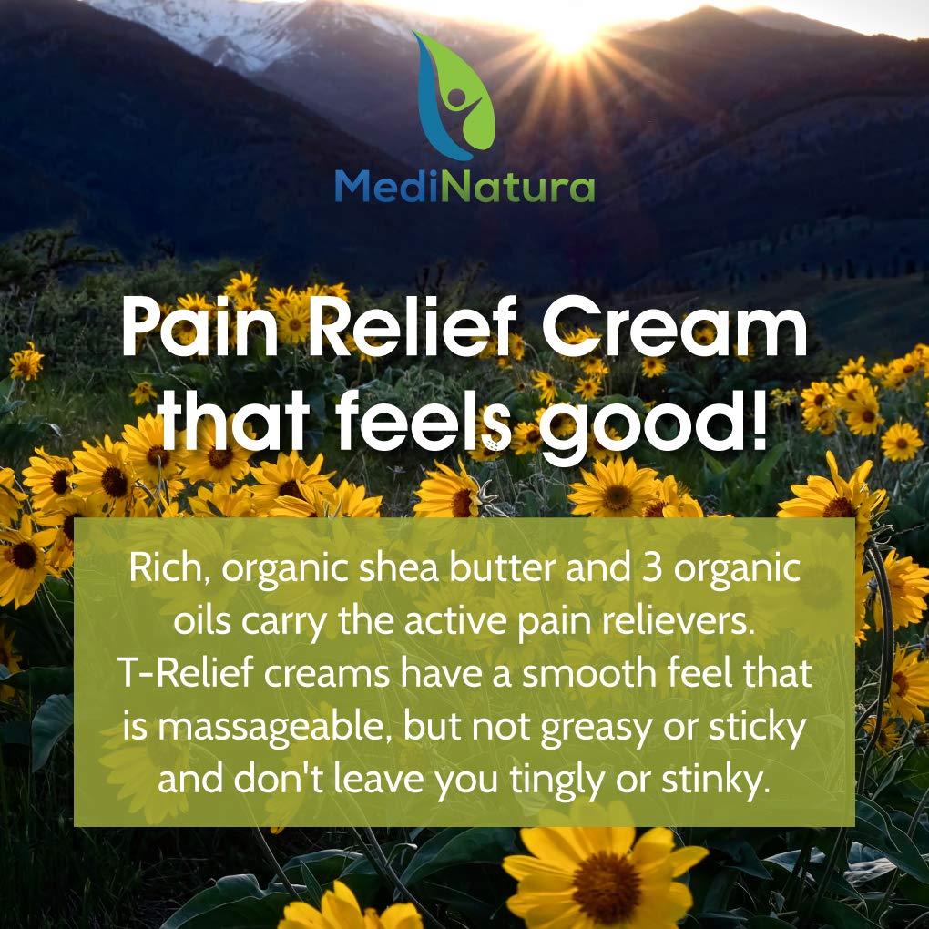 T-Relief Pain Relief cream,[114g] 4 oz MediNatura uk supplements