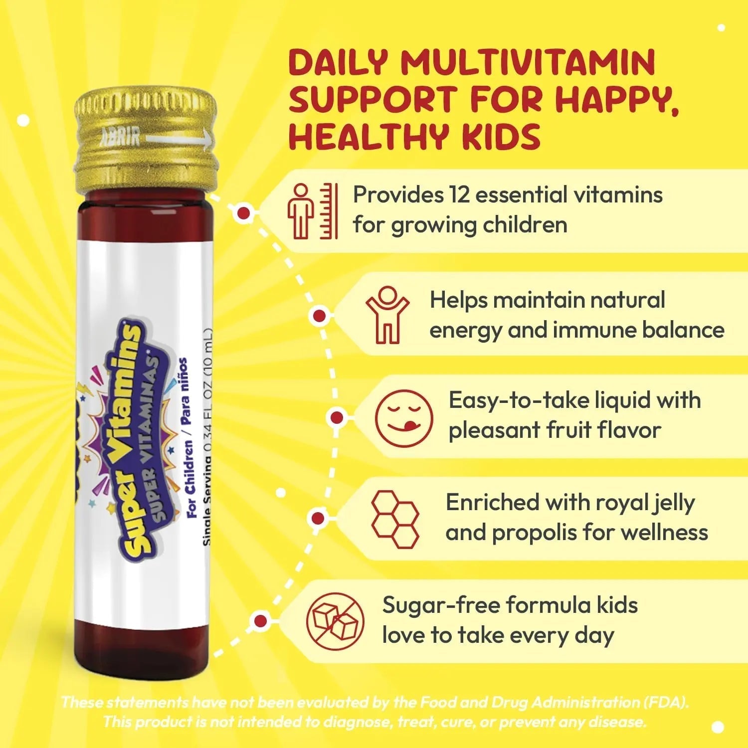GirafKids Super Vitamins for Kids with Royal Jelly and Propolis, 10 multivitamin servings - Wellness Formula Vitamin C, B Complex, D3, E & Folic Acid PHARMADEL uk supplements