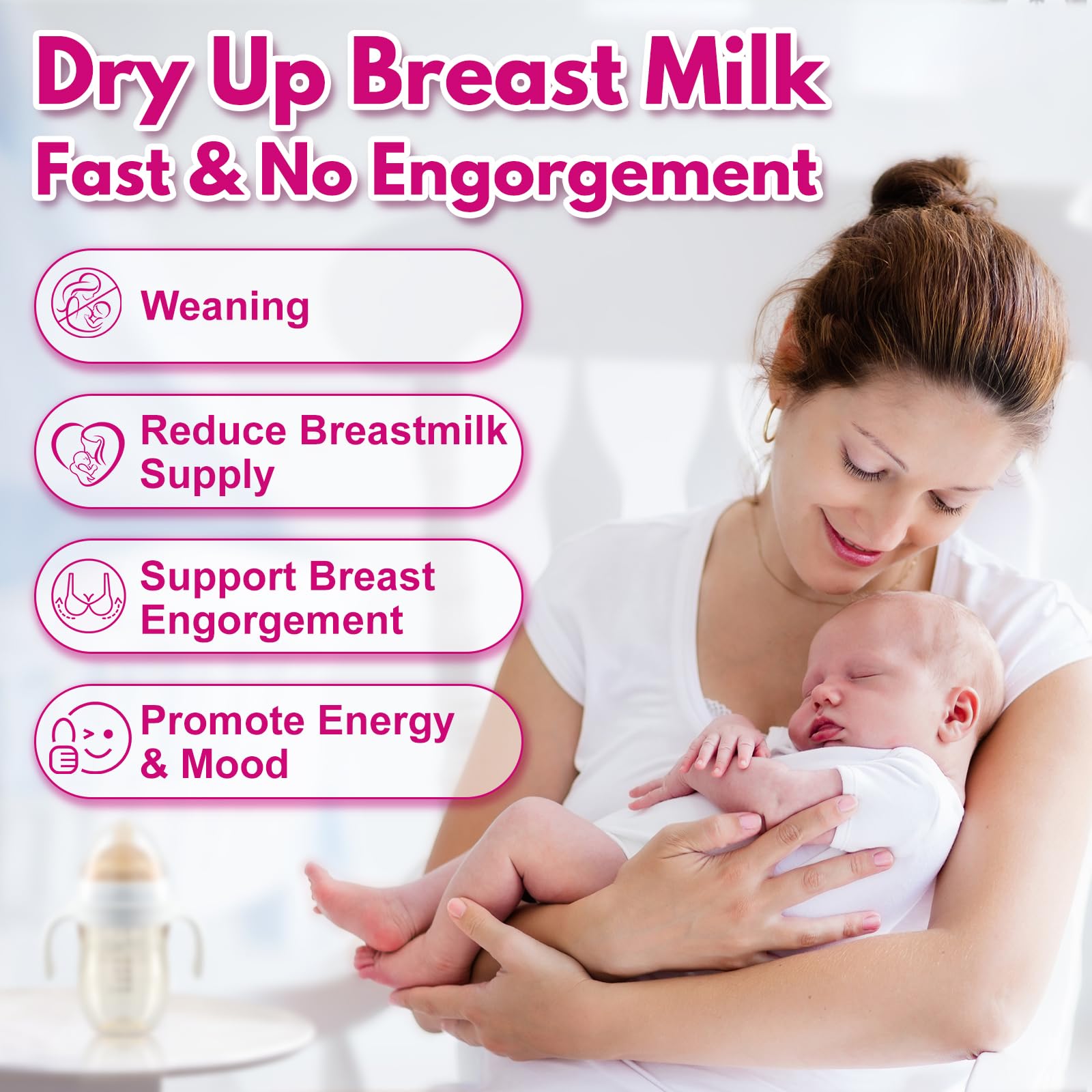 Jkrova Dry Up Breastmilk Fast, Dry Up Milk Supply, Stop Breastfeeding Products for Women, Stopper Pumping & No Engorgement, Fast Milk Flow Reduction, 90 Capsules Jkrova uk supplements