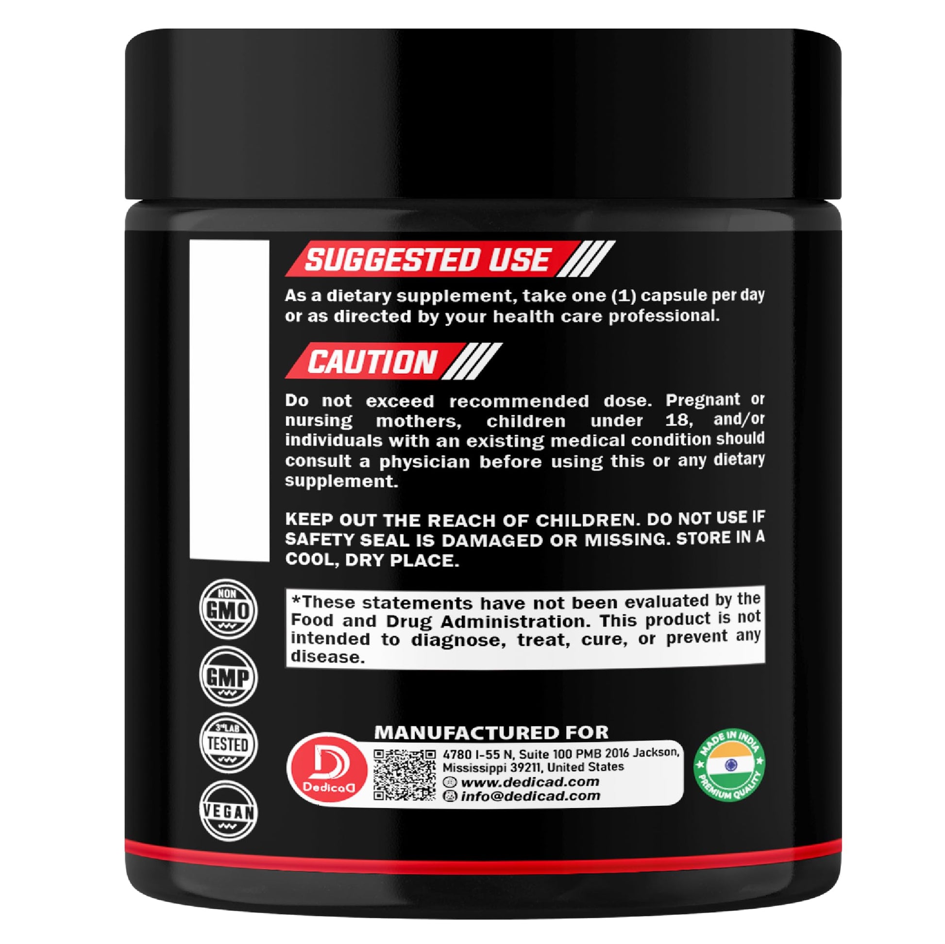 DEDICAD 11in1 NAD Supplement with Nicotinamide Riboside, Quercetin, Resveratrol and 8 More - 2 Month Supply DEDICAD uk supplements