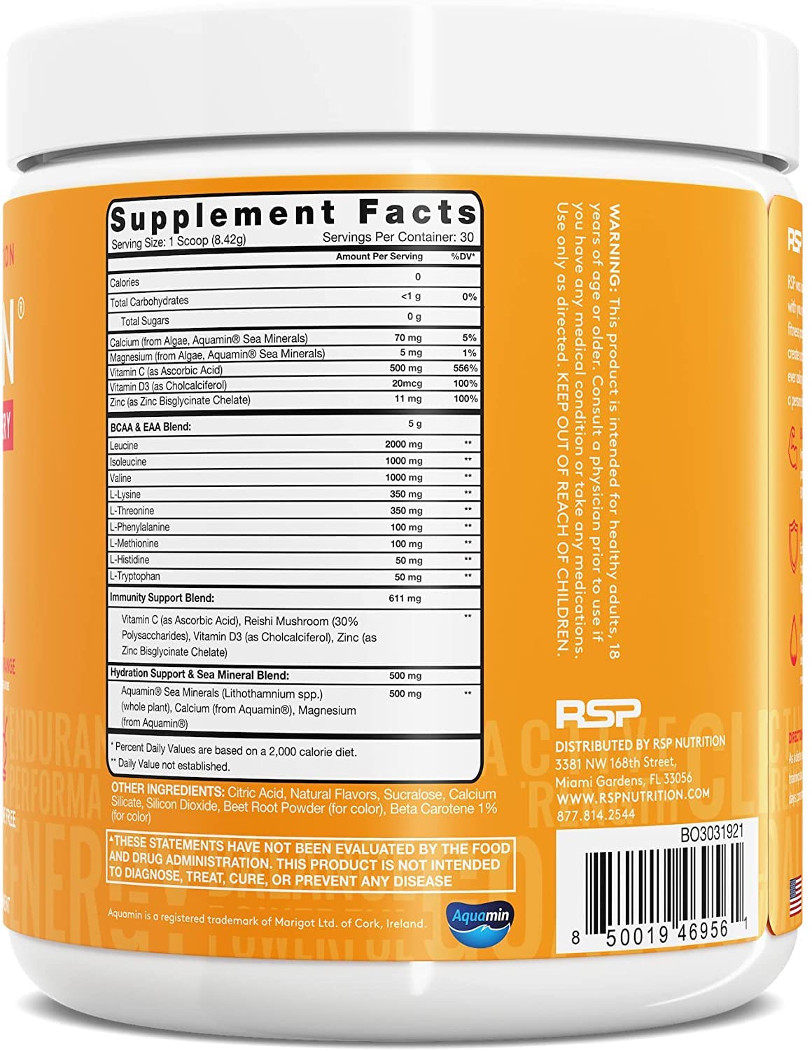 RSP AminoLean Recovery - Post Workout BCAAs Amino Acids Supplement + Electrolytes RSP NUTRITION uk supplements