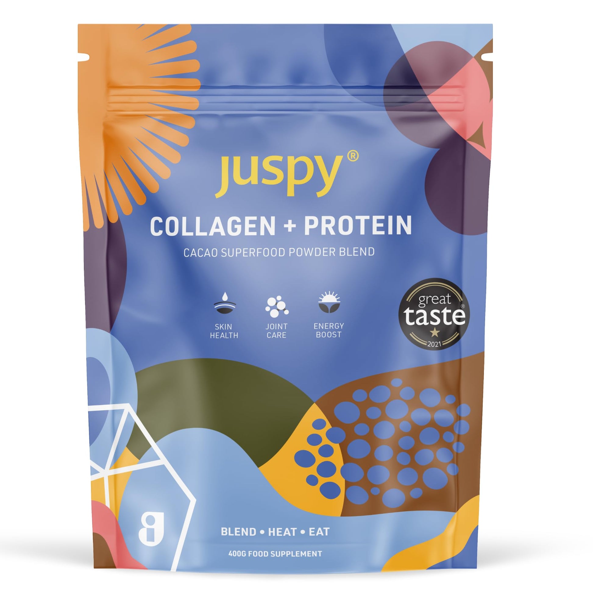 Juspy Premium Marine Collagen Powder + High Protein Cacao Superfood Blend Juspy uk supplements
